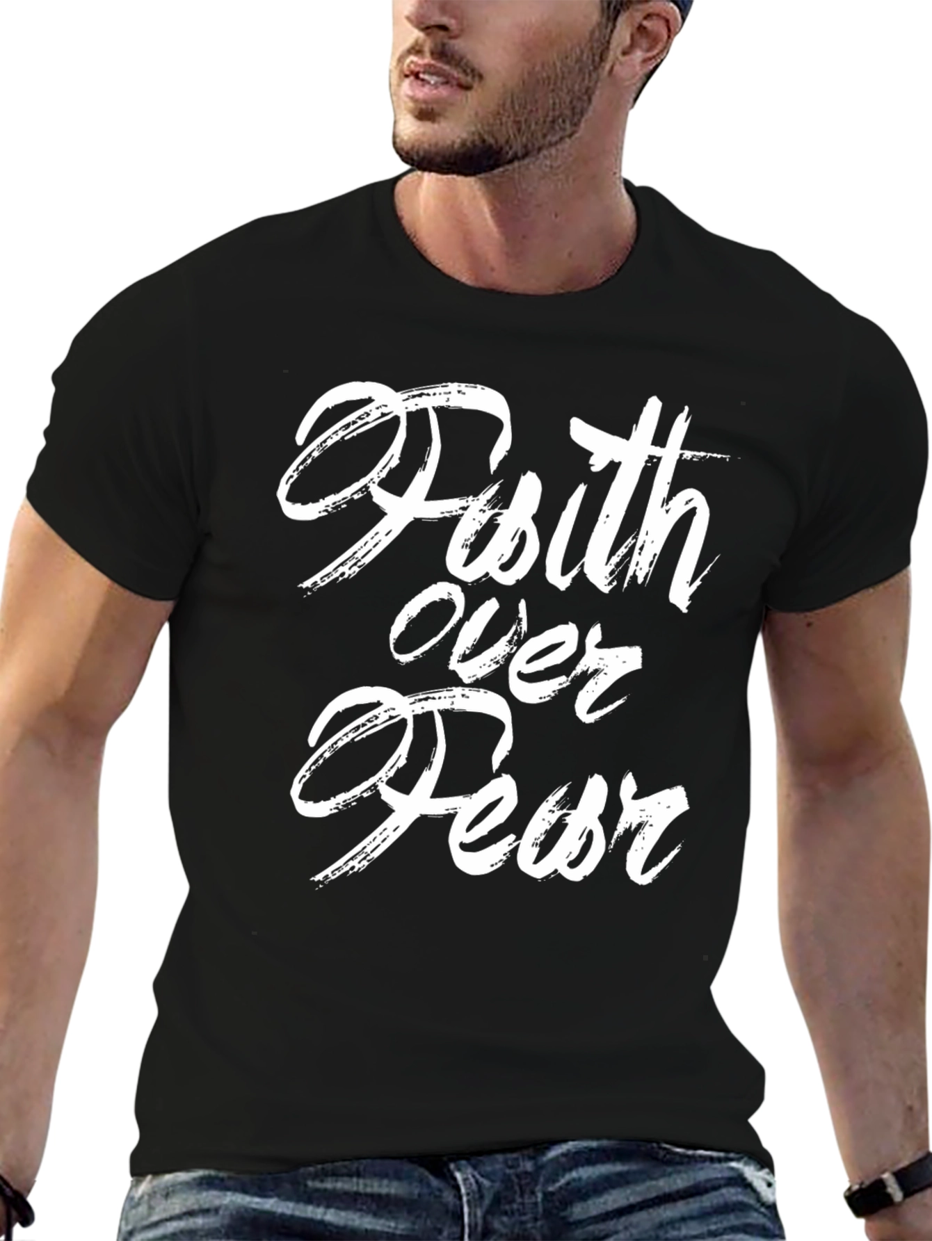 Faith Over Fear Black T-Shirt