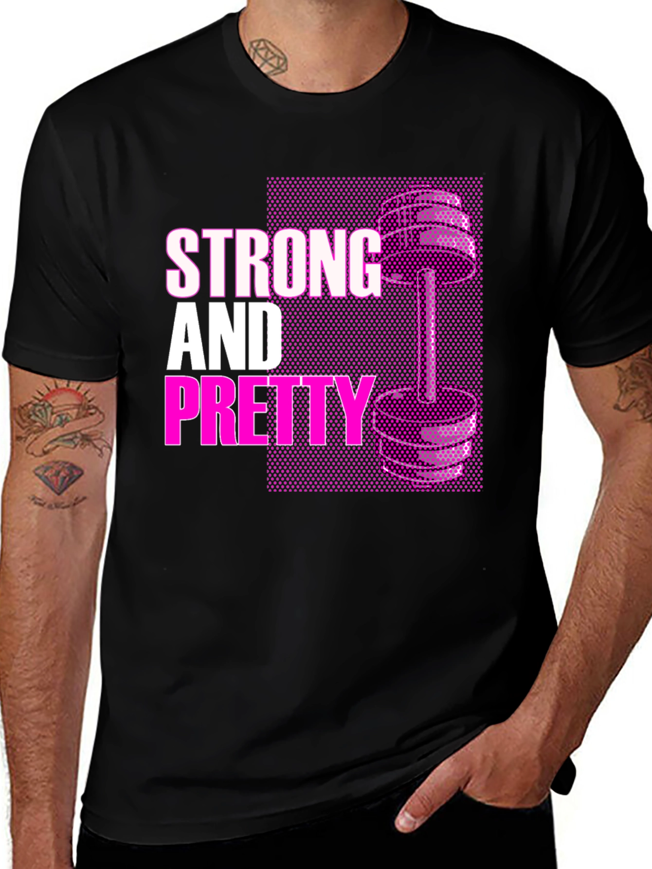 Strong & Pretty Graphic Tee - Fitness Motivation Shirt