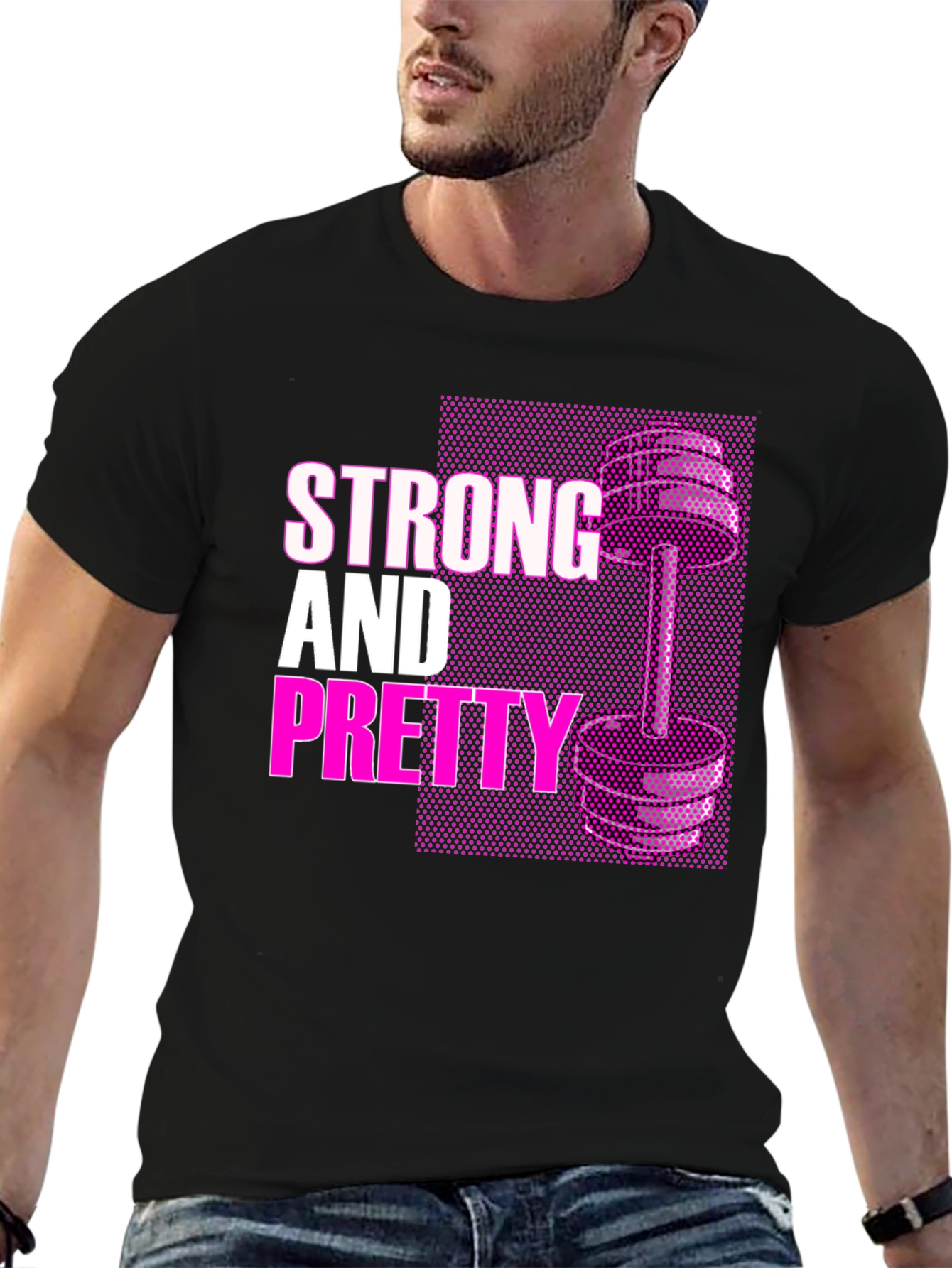 Strong & Pretty Graphic Tee - Fitness Motivation Shirt