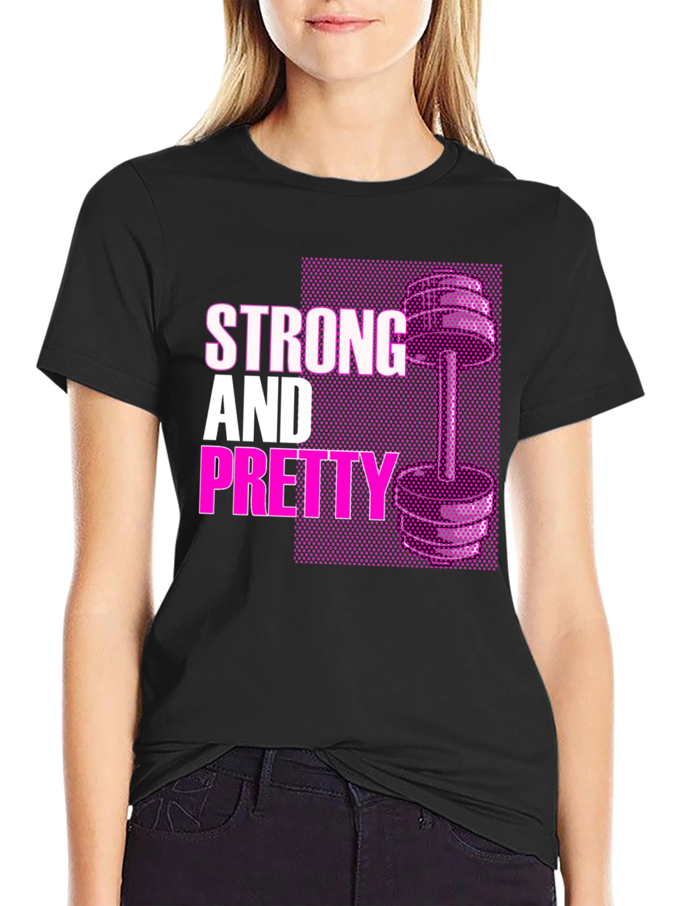 Strong & Pretty Graphic Tee - Fitness Motivation Shirt