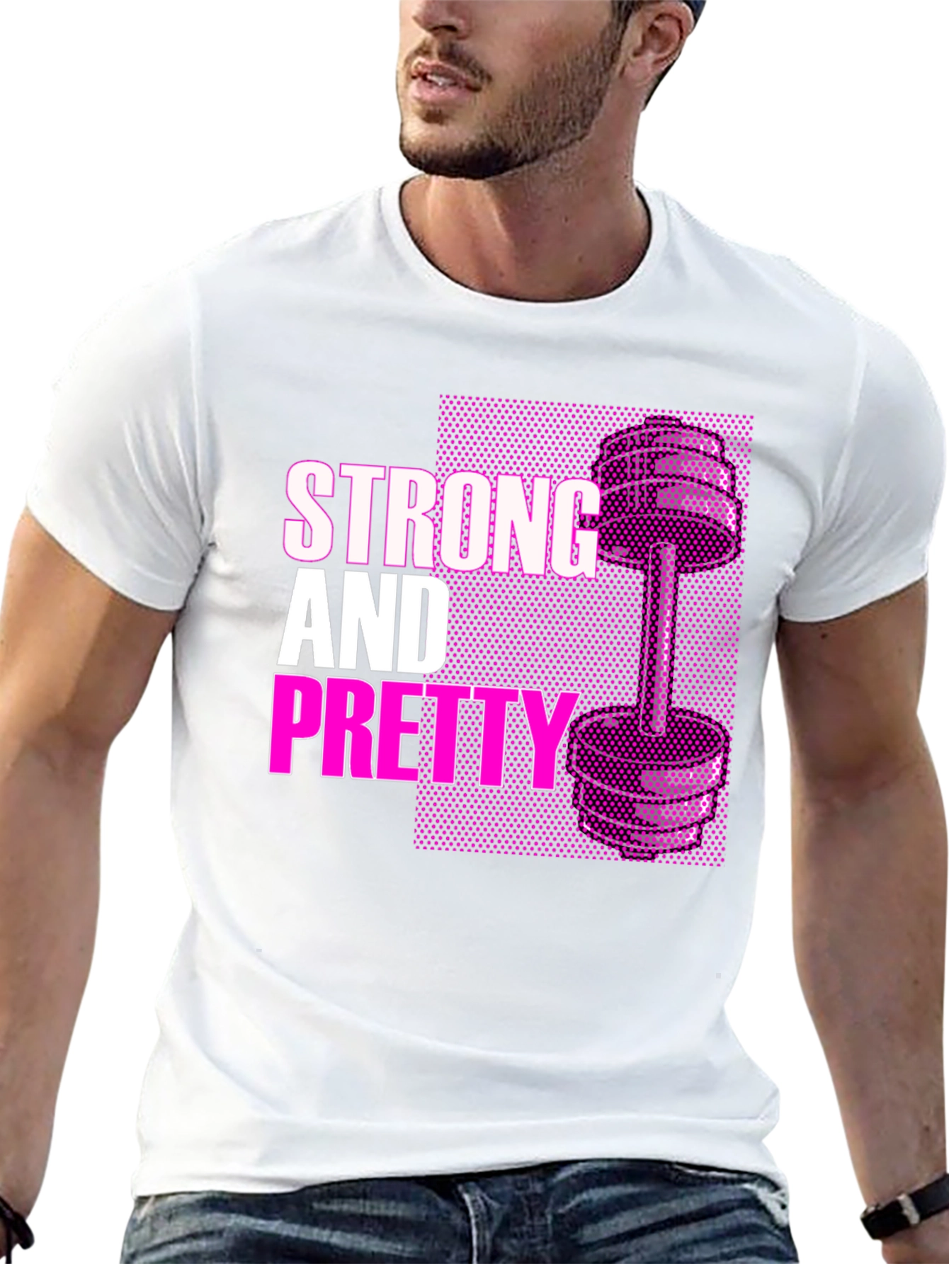 Strong & Pretty Graphic Tee - Fitness Motivation Shirt