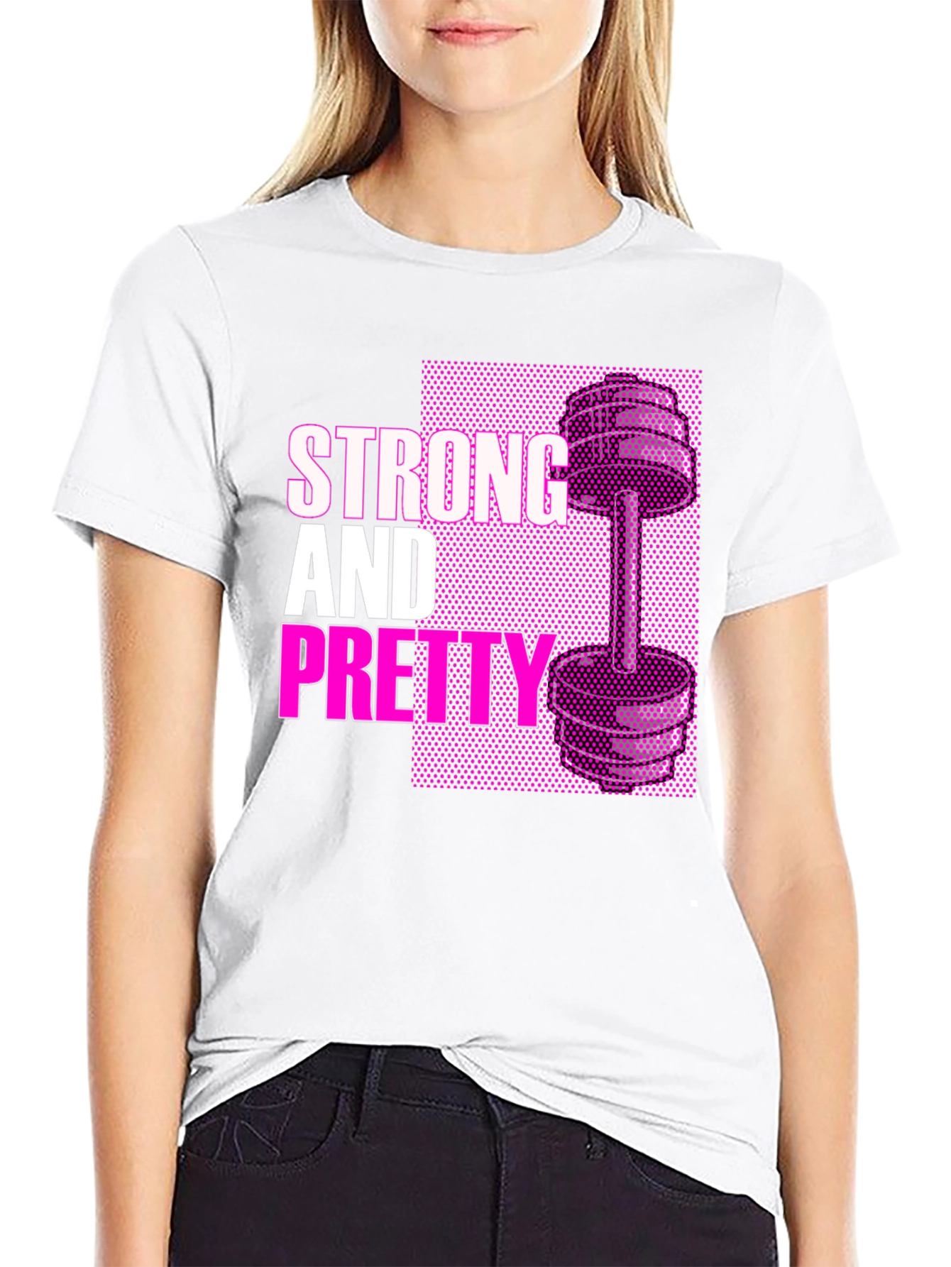 Strong & Pretty Graphic Tee - Fitness Motivation Shirt