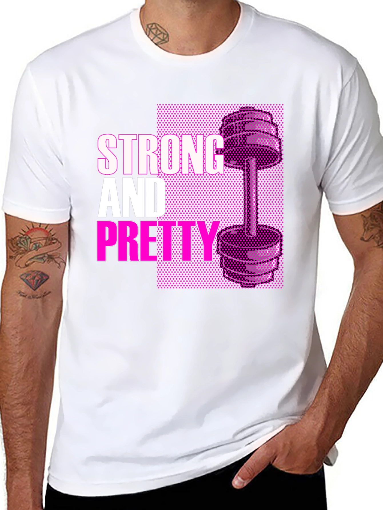 Strong & Pretty Graphic Tee - Fitness Motivation Shirt