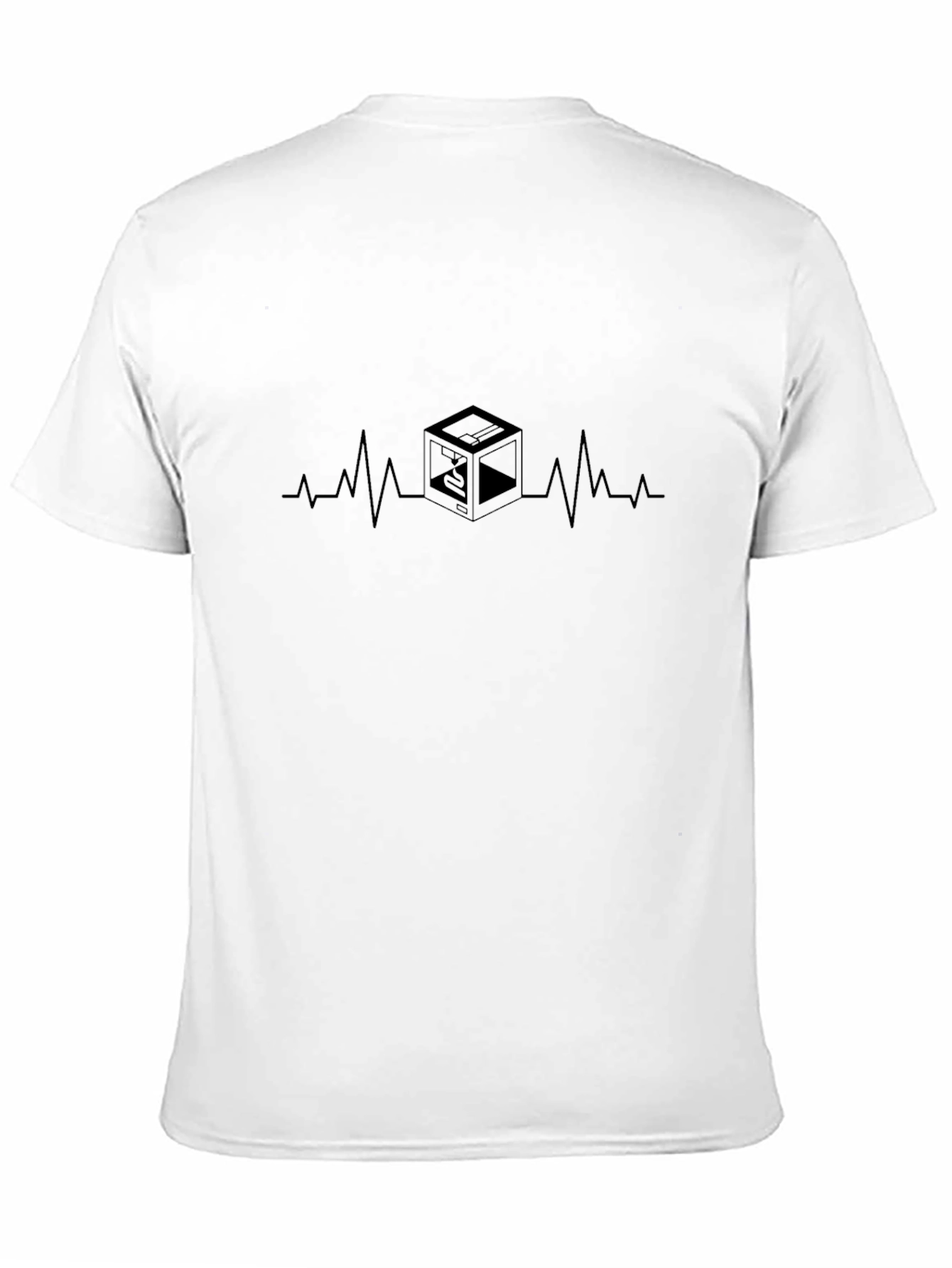 3D Printer Heartbeat T-Shirt - Black Stylish Design