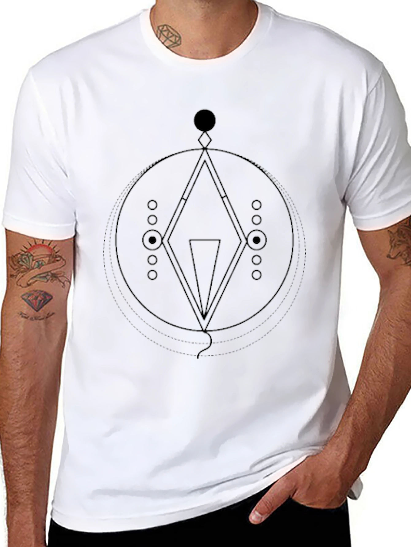 Geometric Graphic Black T-Shirt