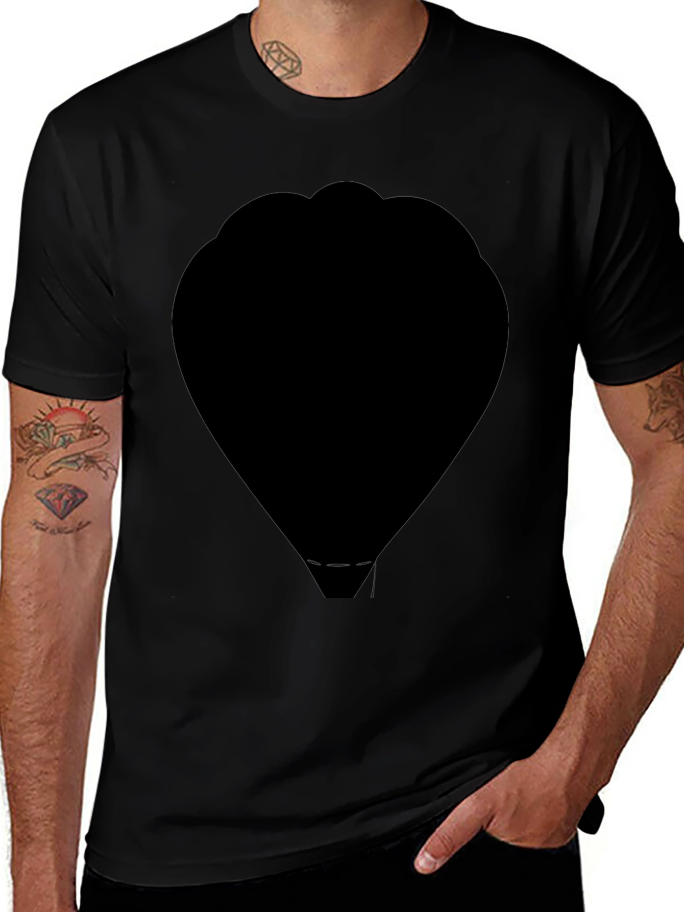 Black Silhouette Hot Air Balloon T-Shirt