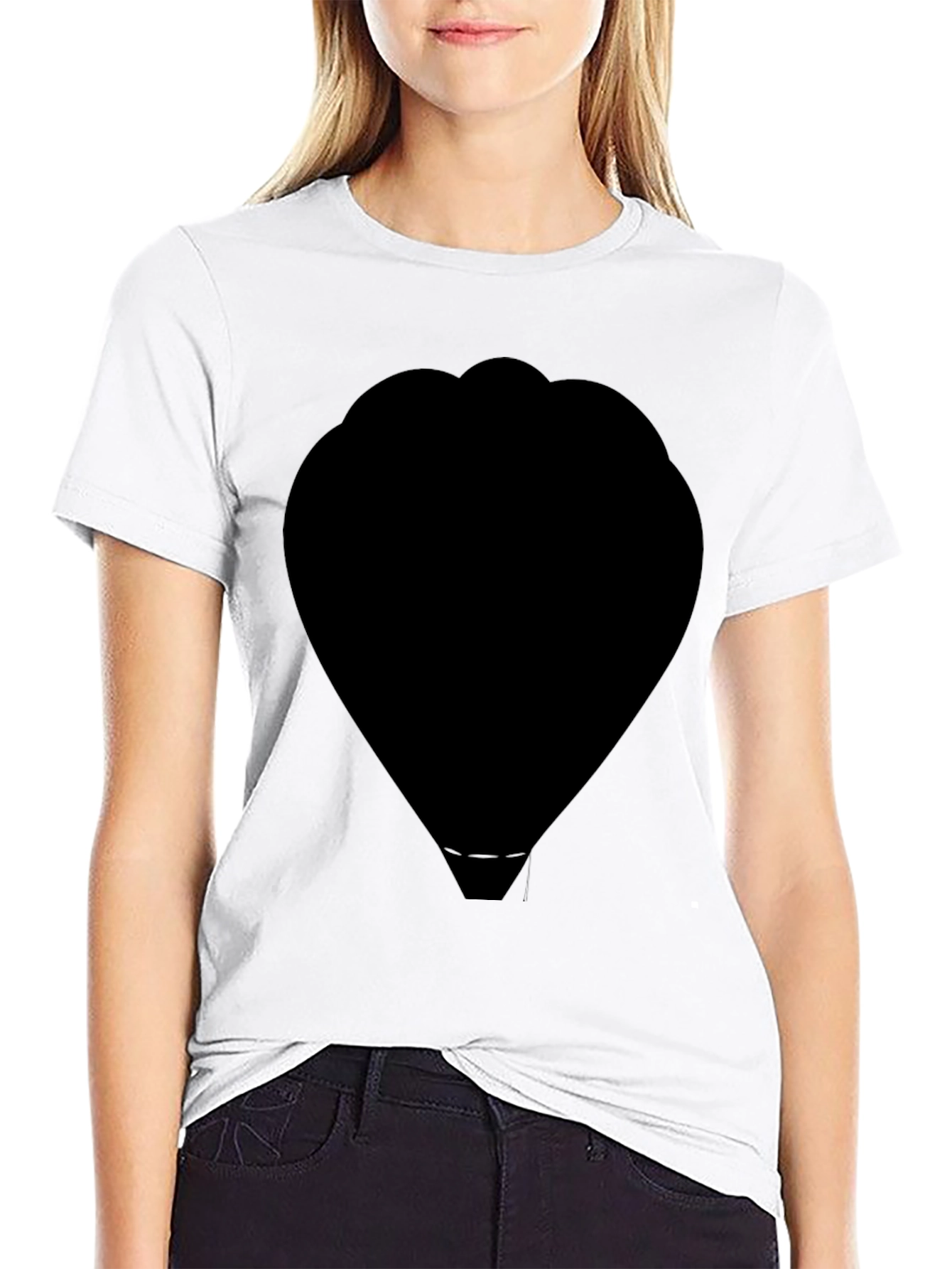 Black Silhouette Hot Air Balloon T-Shirt