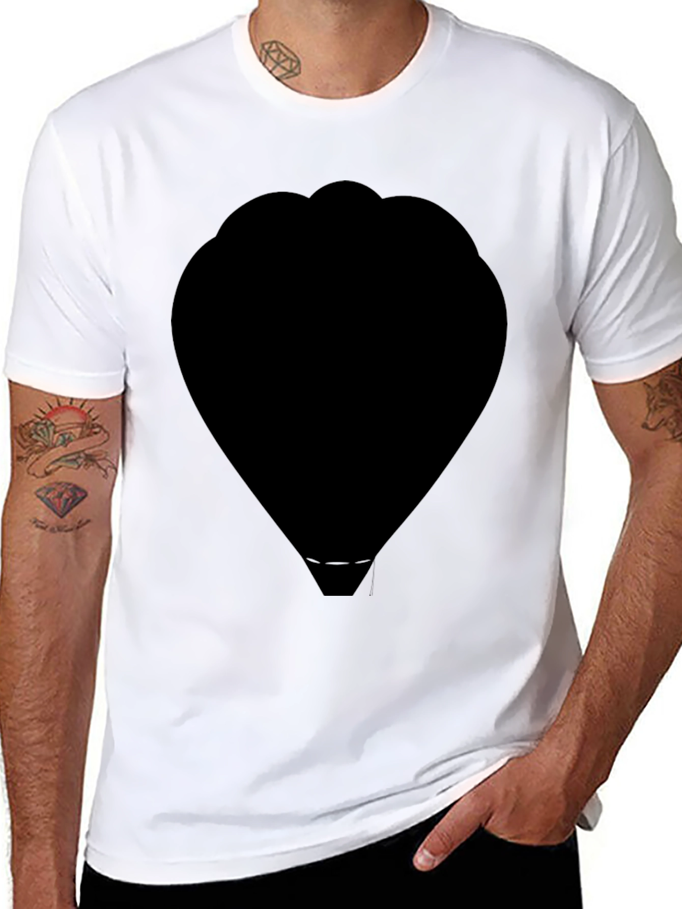 Black Silhouette Hot Air Balloon T-Shirt