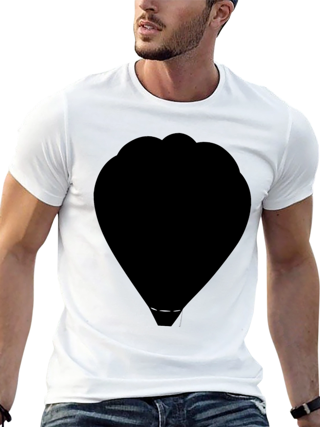 Black Silhouette Hot Air Balloon T-Shirt