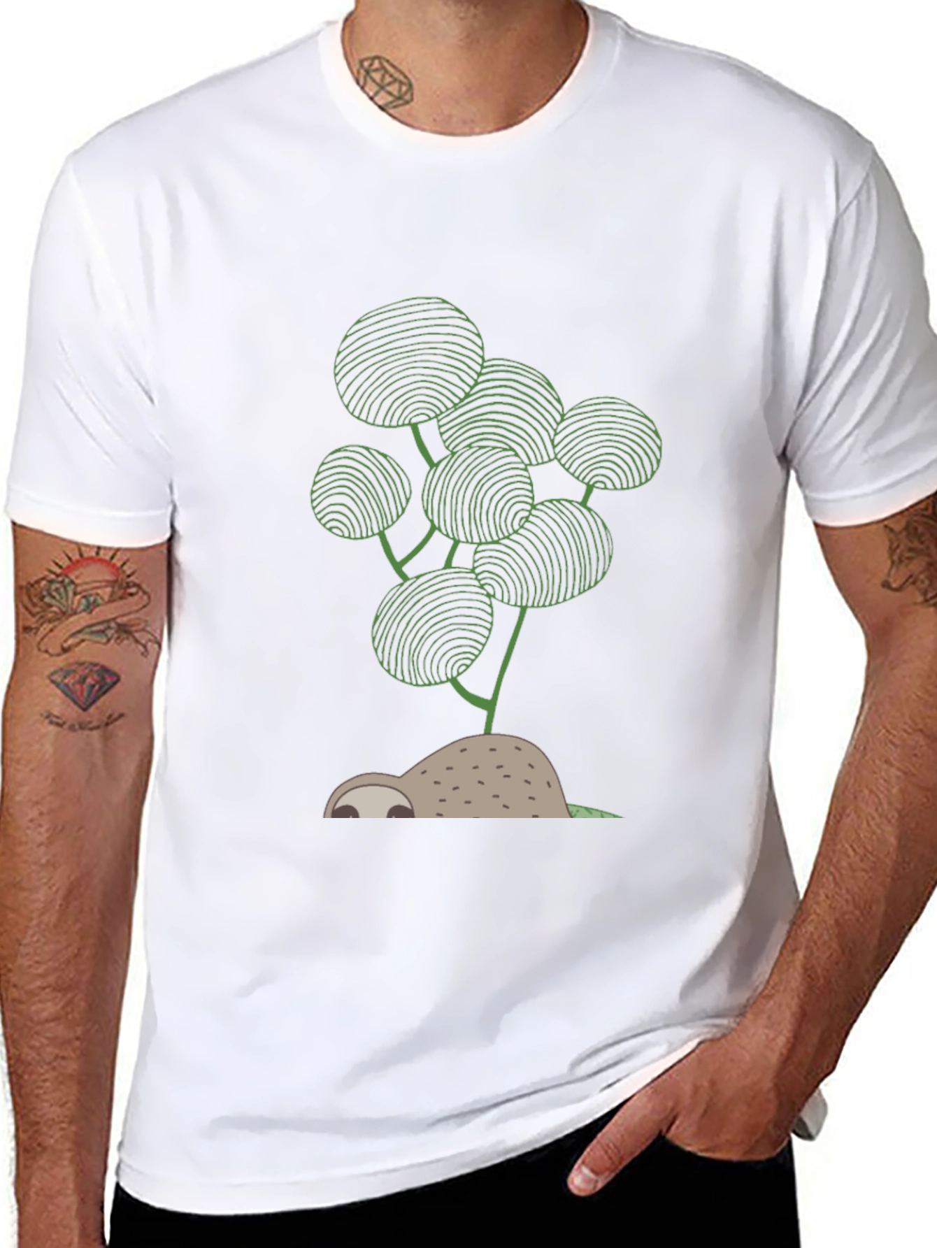 Sloth and Plant Graphic Tee