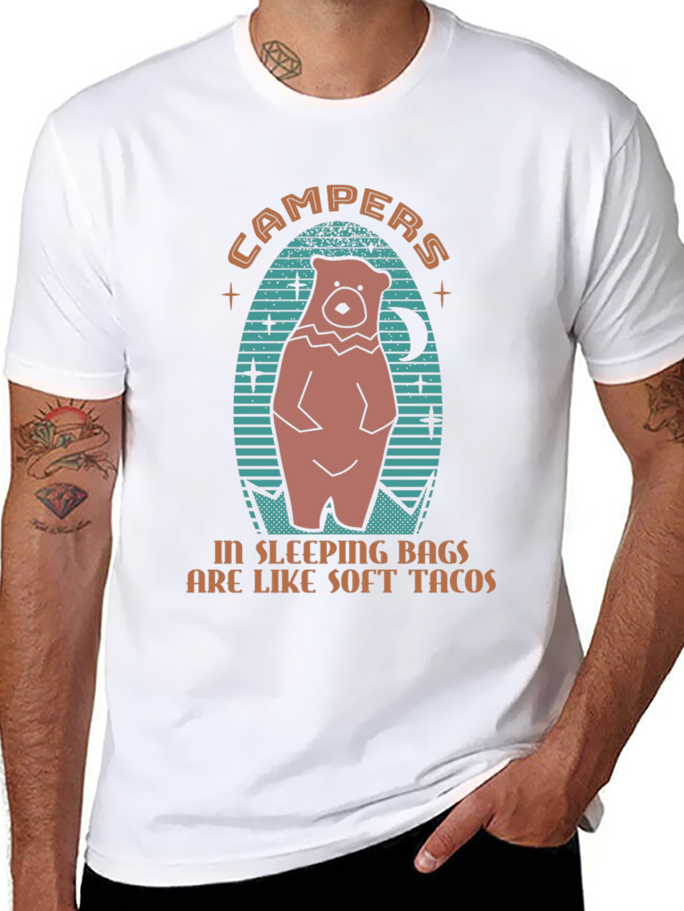 Campers Sleeping Bags Soft Tacos Graphic Tee