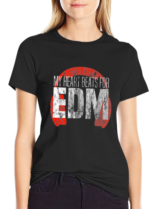 My Heart Beats for EDM Black T-Shirt