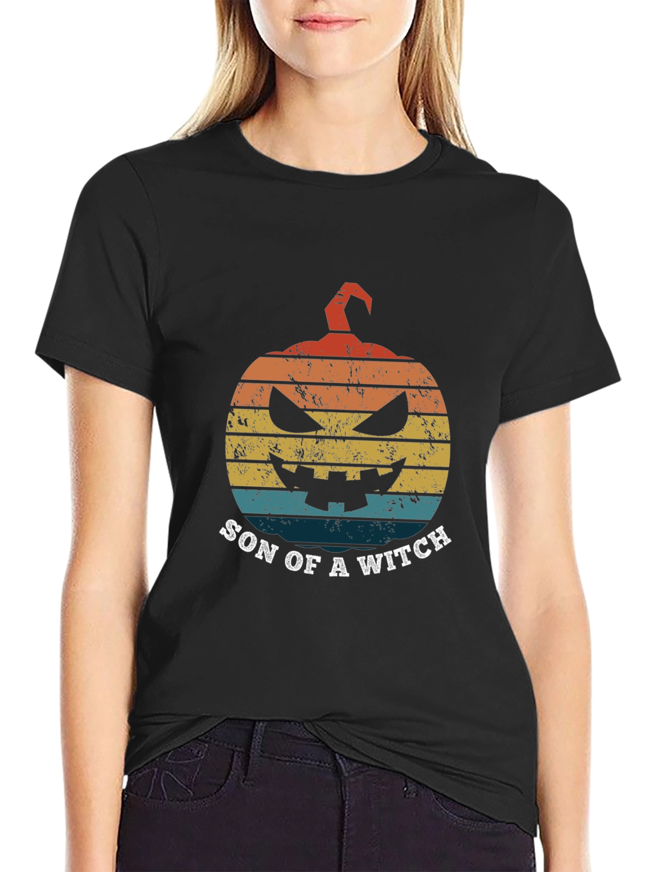 Son of a Witch Halloween Pumpkin Tee