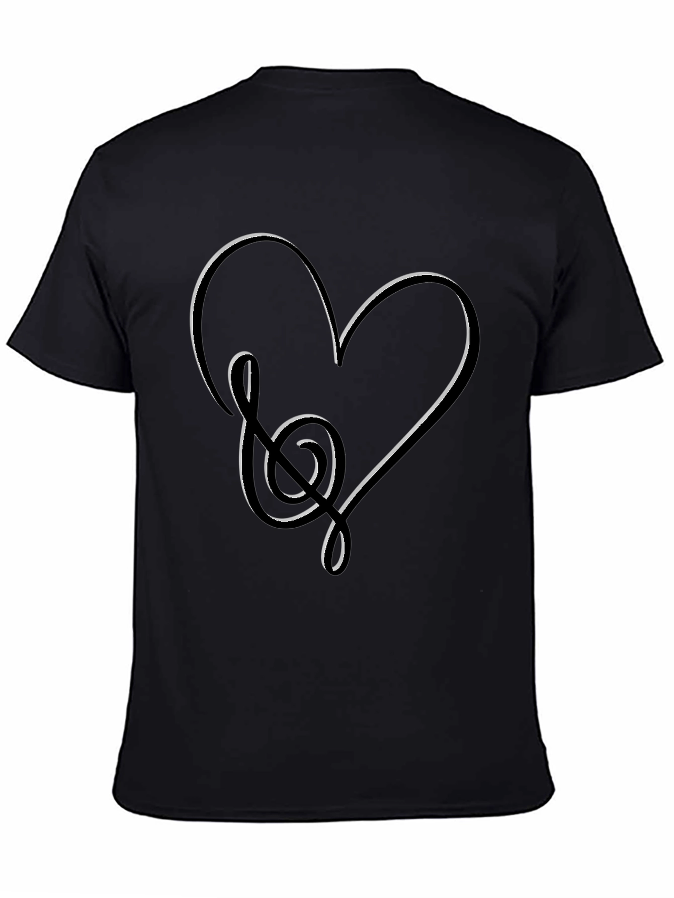 Music Heart Graphic Tee - Black