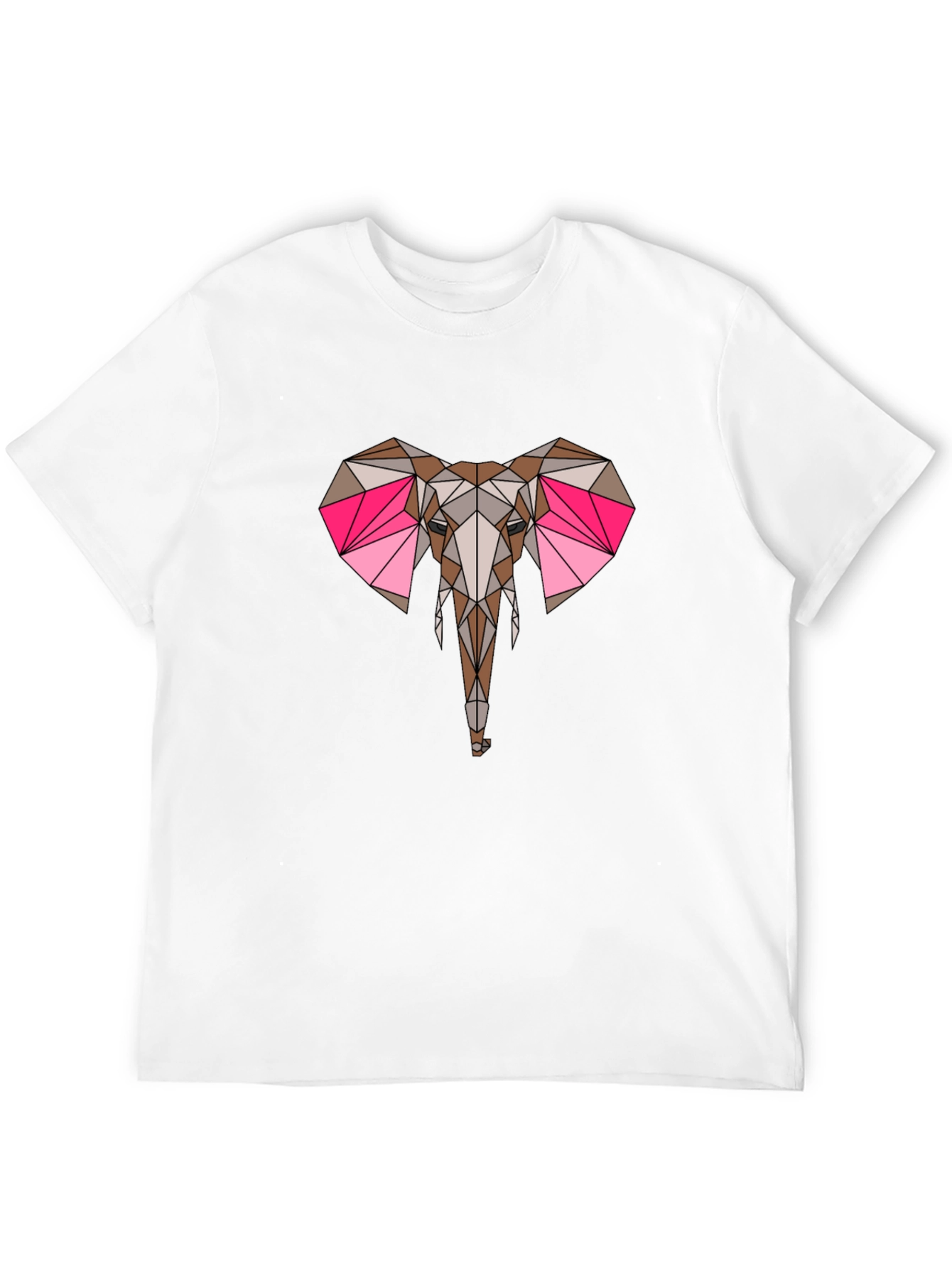 Geometric Elephant Print Black T-Shirt