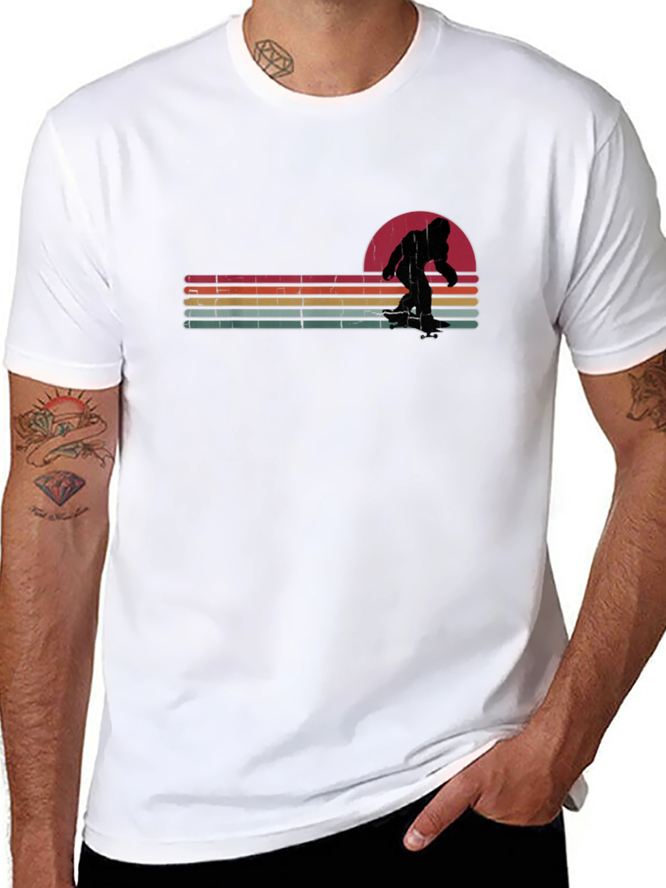 Retro Bigfoot Skateboarding T-Shirt