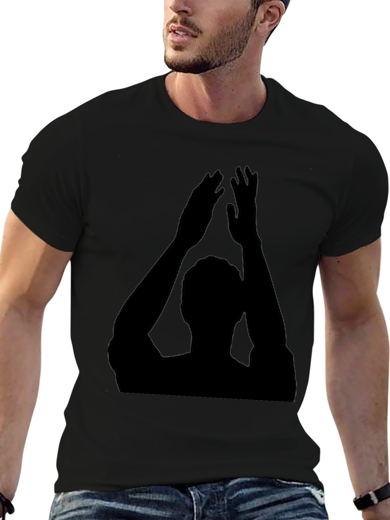 Clapping Silhouette Graphic Black Tee