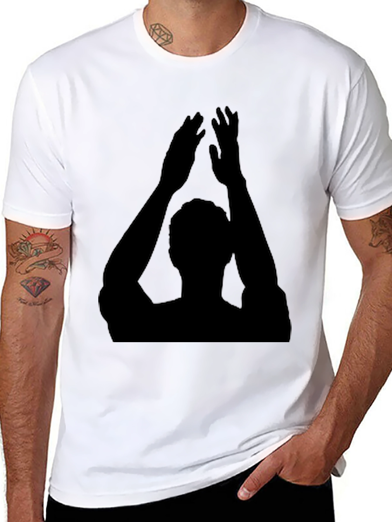 Clapping Silhouette Graphic Black Tee