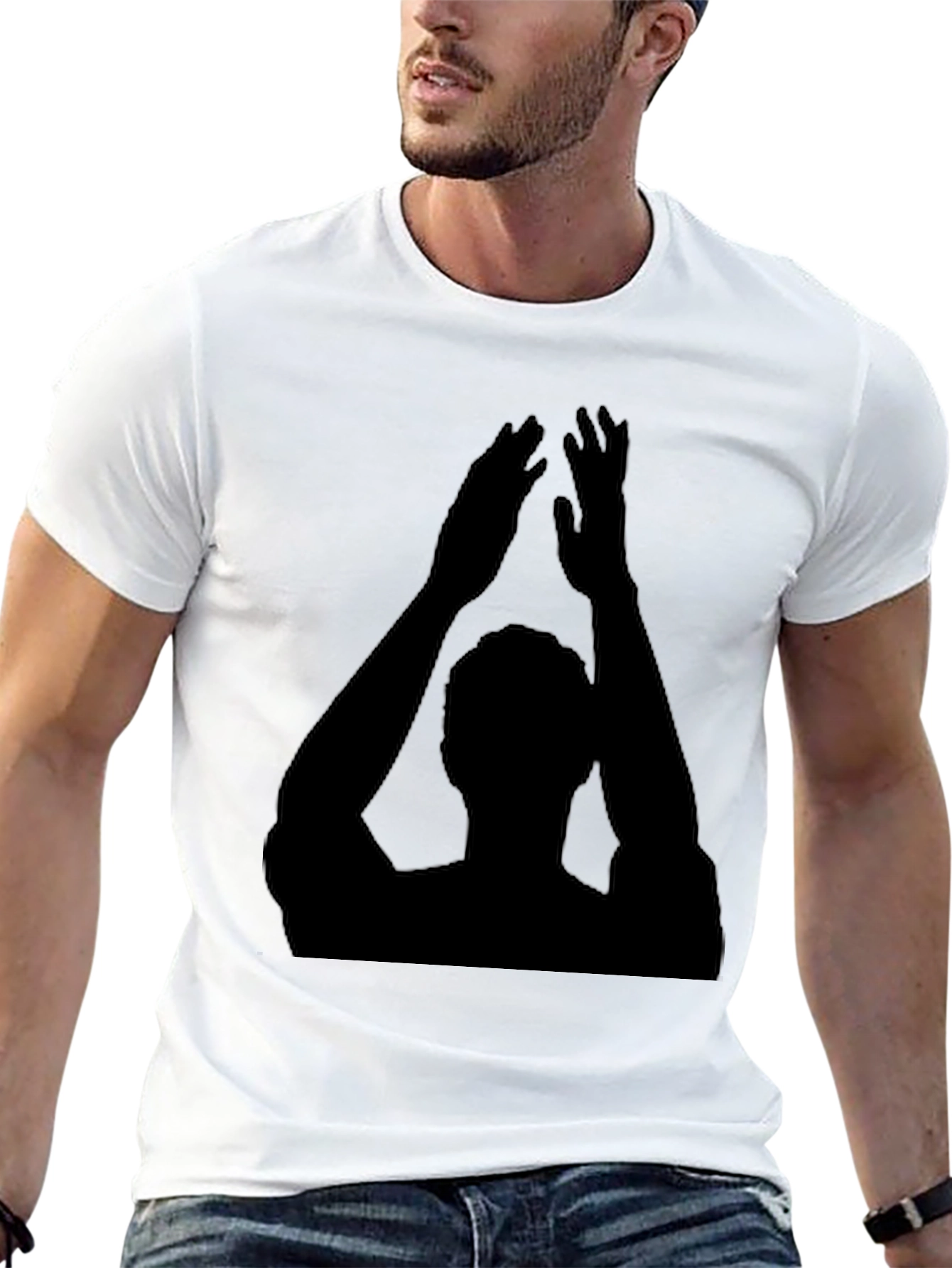 Clapping Silhouette Graphic Black Tee