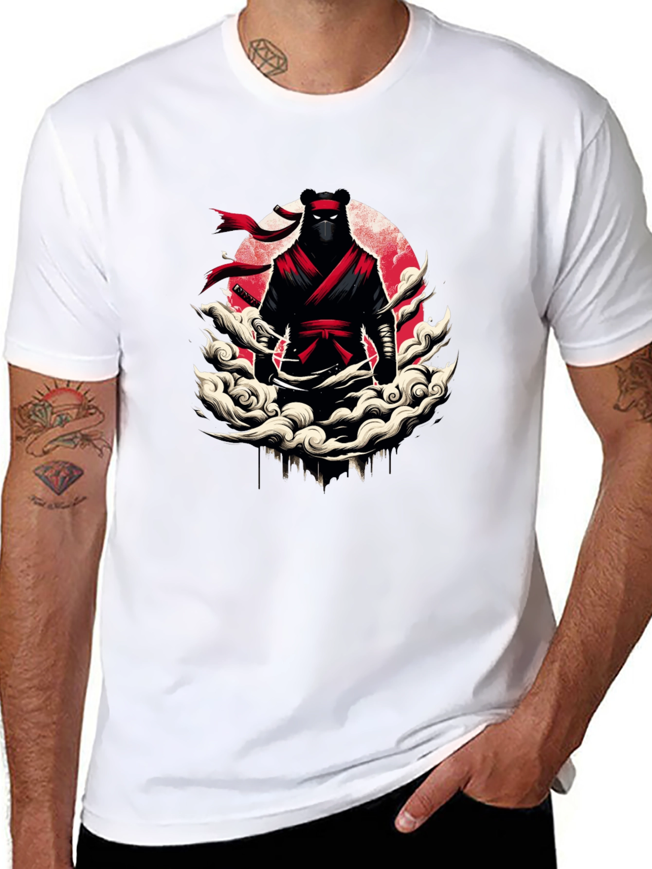 Ninja Bear Graphic T-Shirt - Unique Design