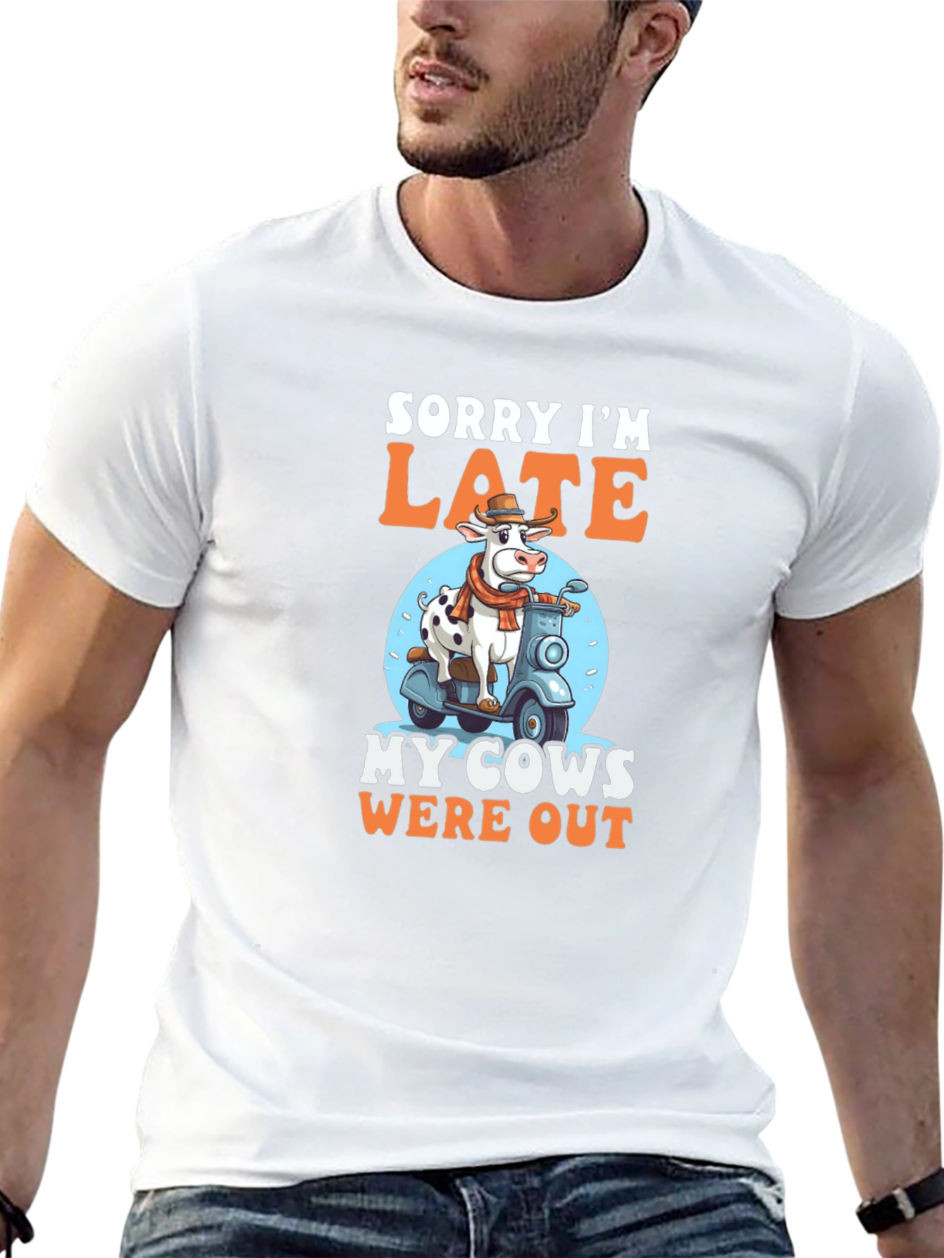 Sorry Im Late Cow T-Shirt