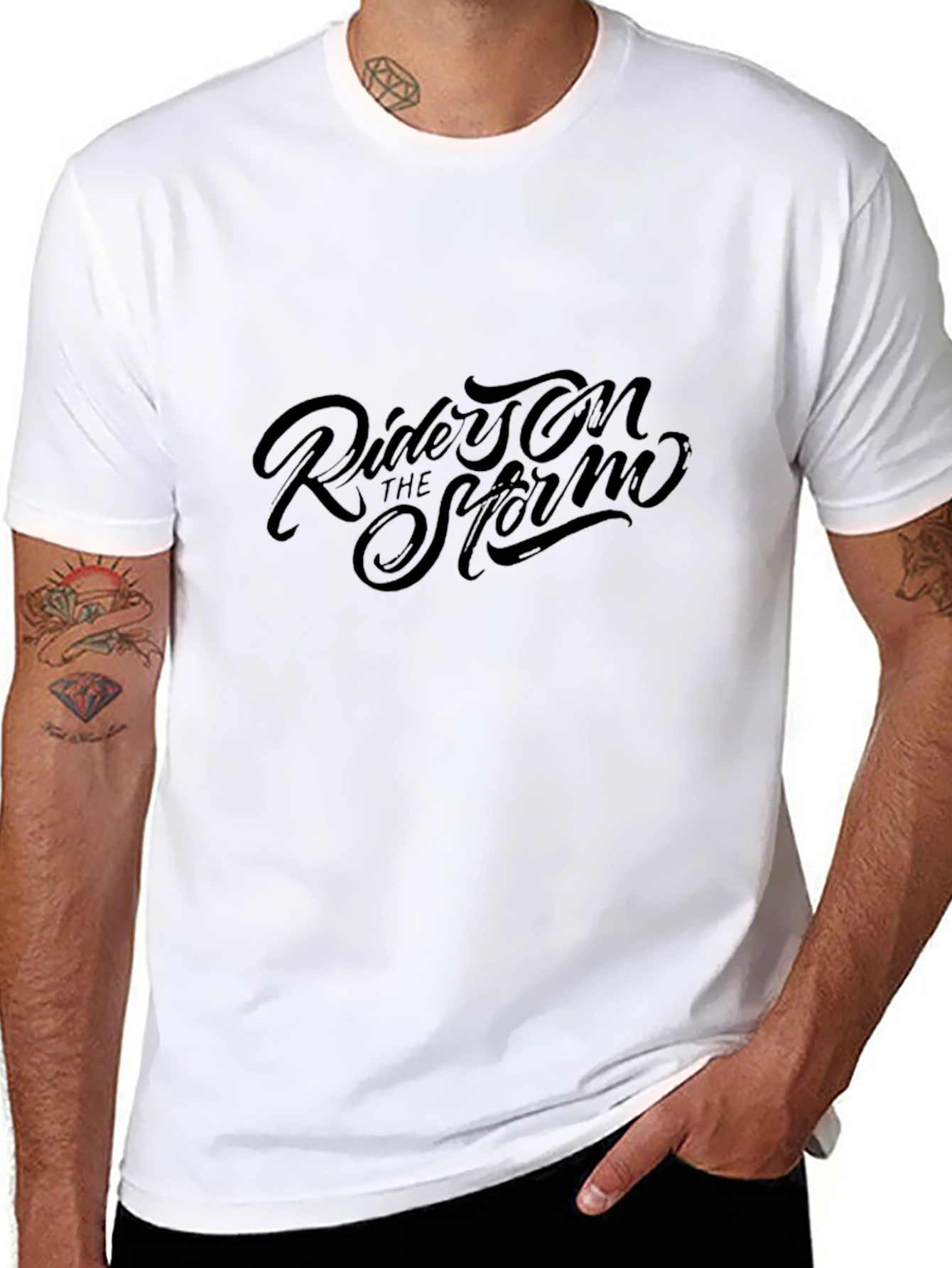 Riders on the Storm Graphic Print Black T-Shirt