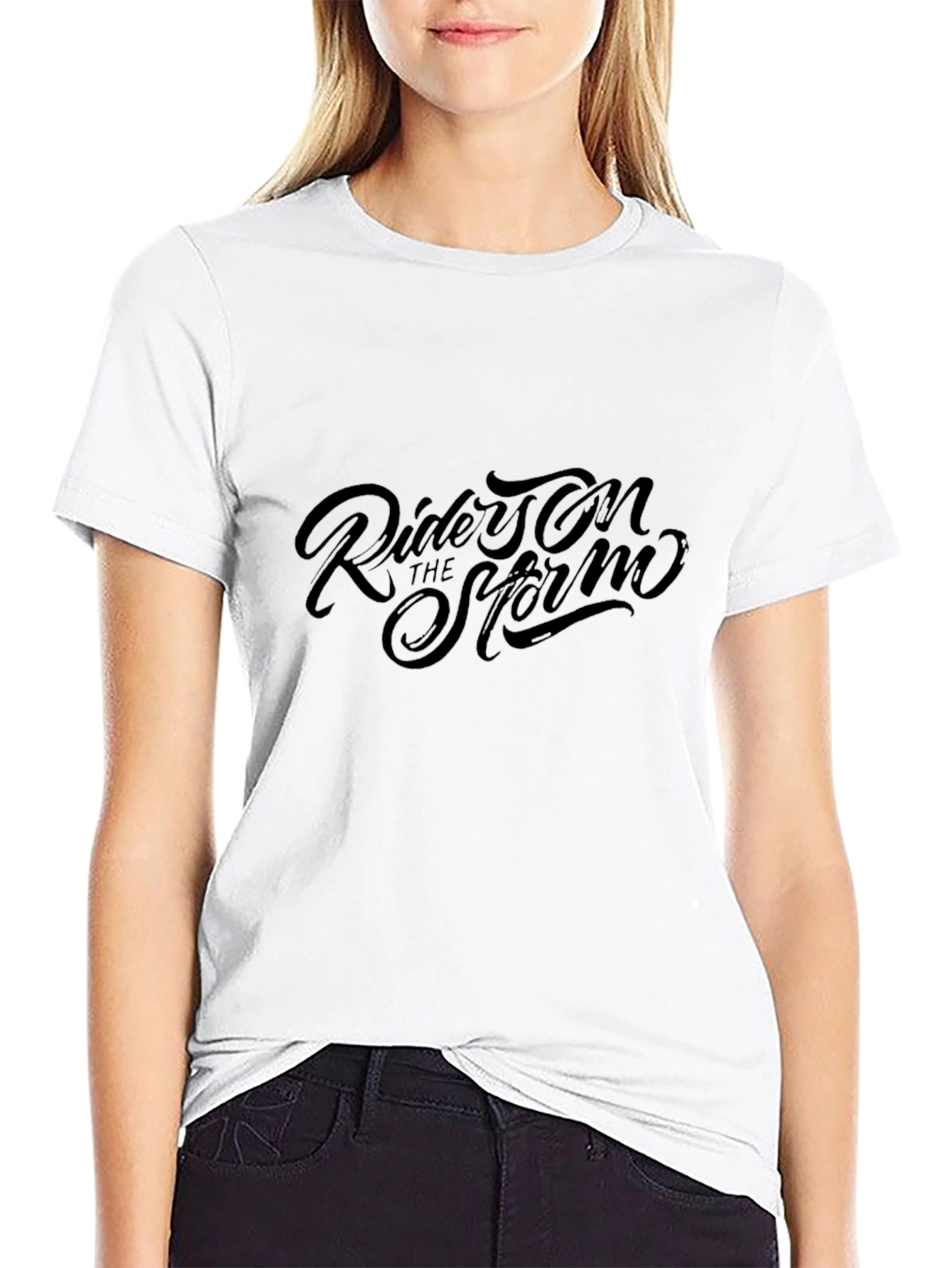 Riders on the Storm Graphic Print Black T-Shirt
