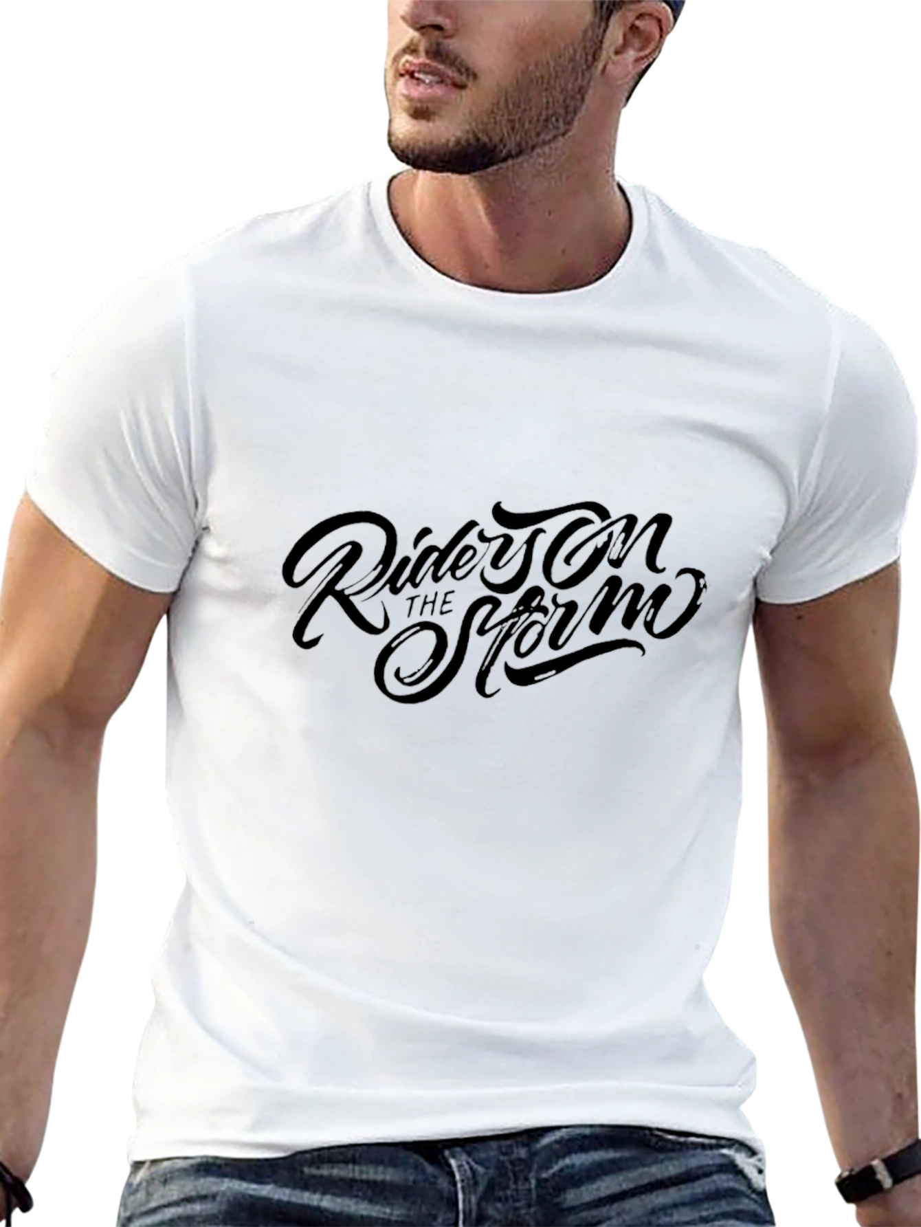 Riders on the Storm Graphic Print Black T-Shirt