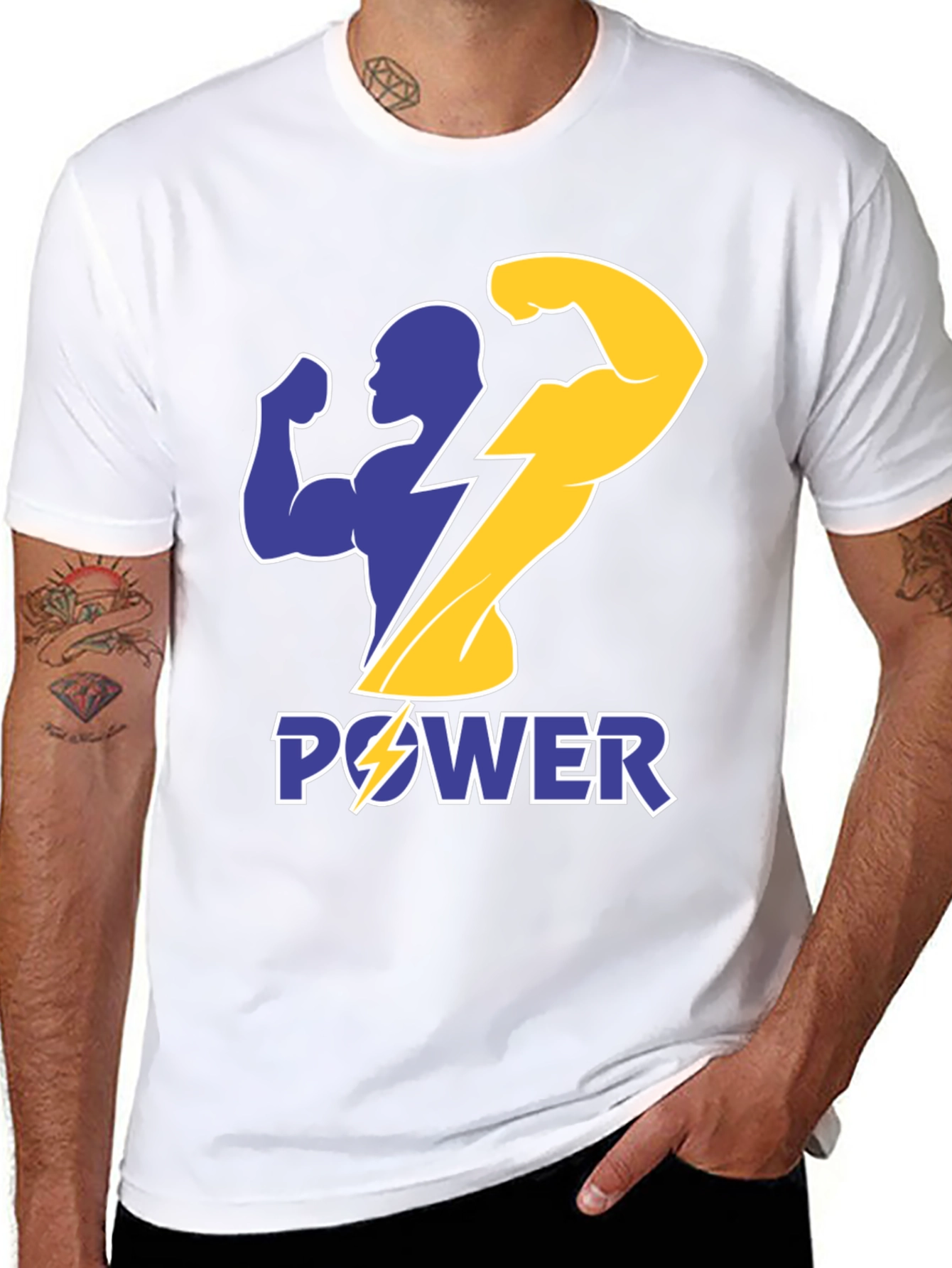 Power Graphic T-Shirt - Black Bold Design