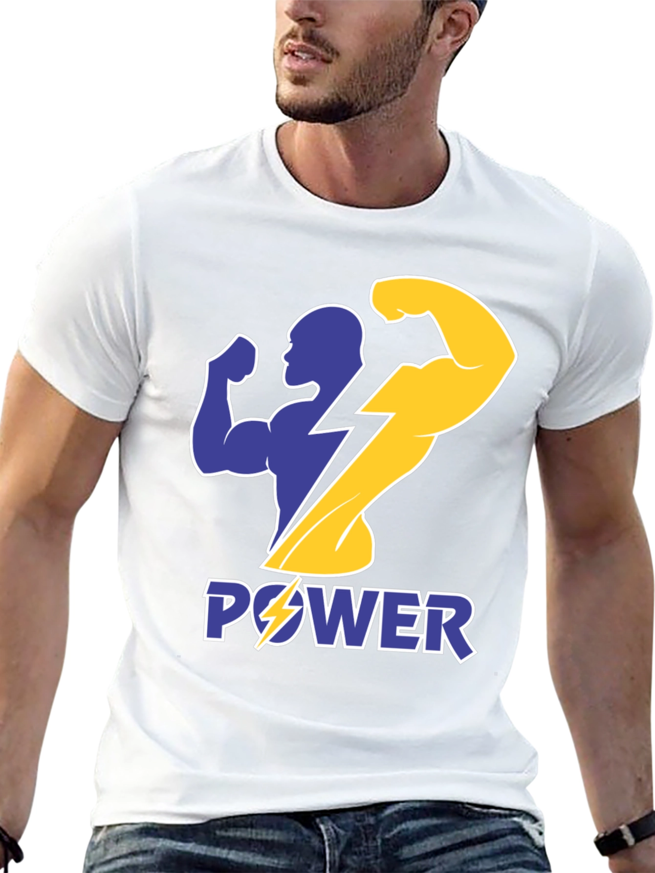 Power Graphic T-Shirt - Black Bold Design