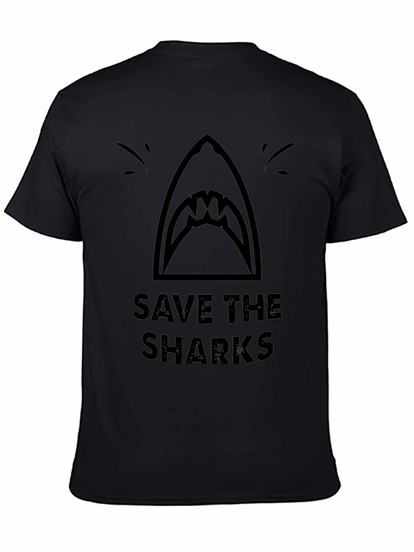 Save The Sharks Graphic Tee - Black