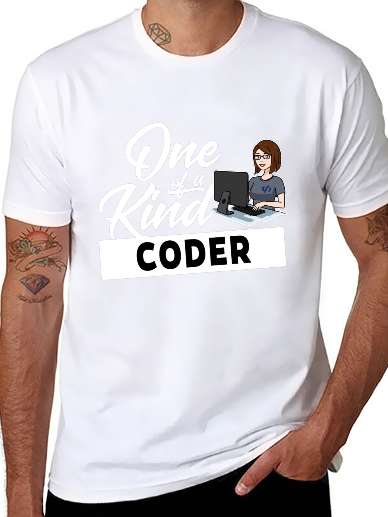 One of a Kind Coder Graphic T-Shirt - Black
