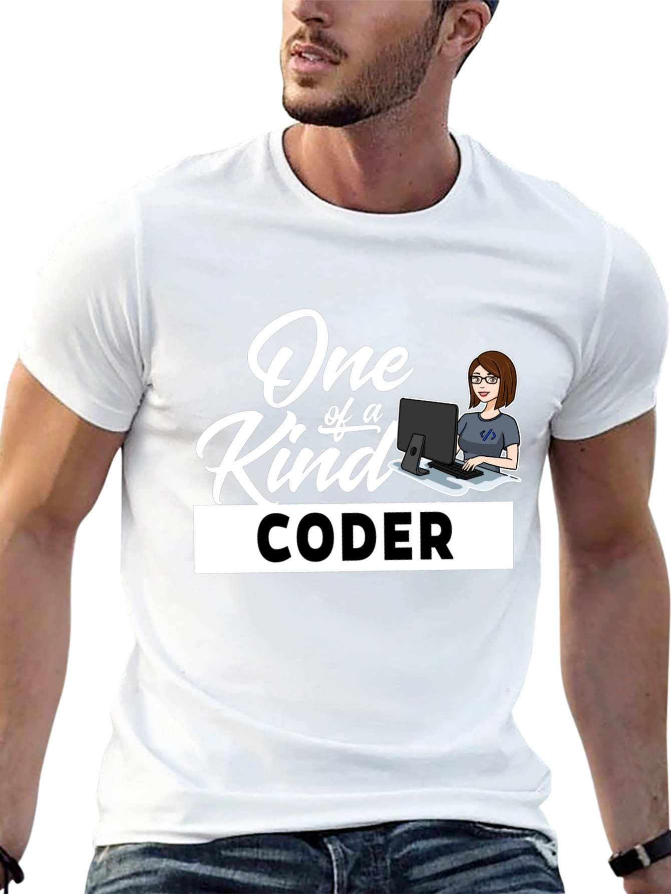 One of a Kind Coder Graphic T-Shirt - Black