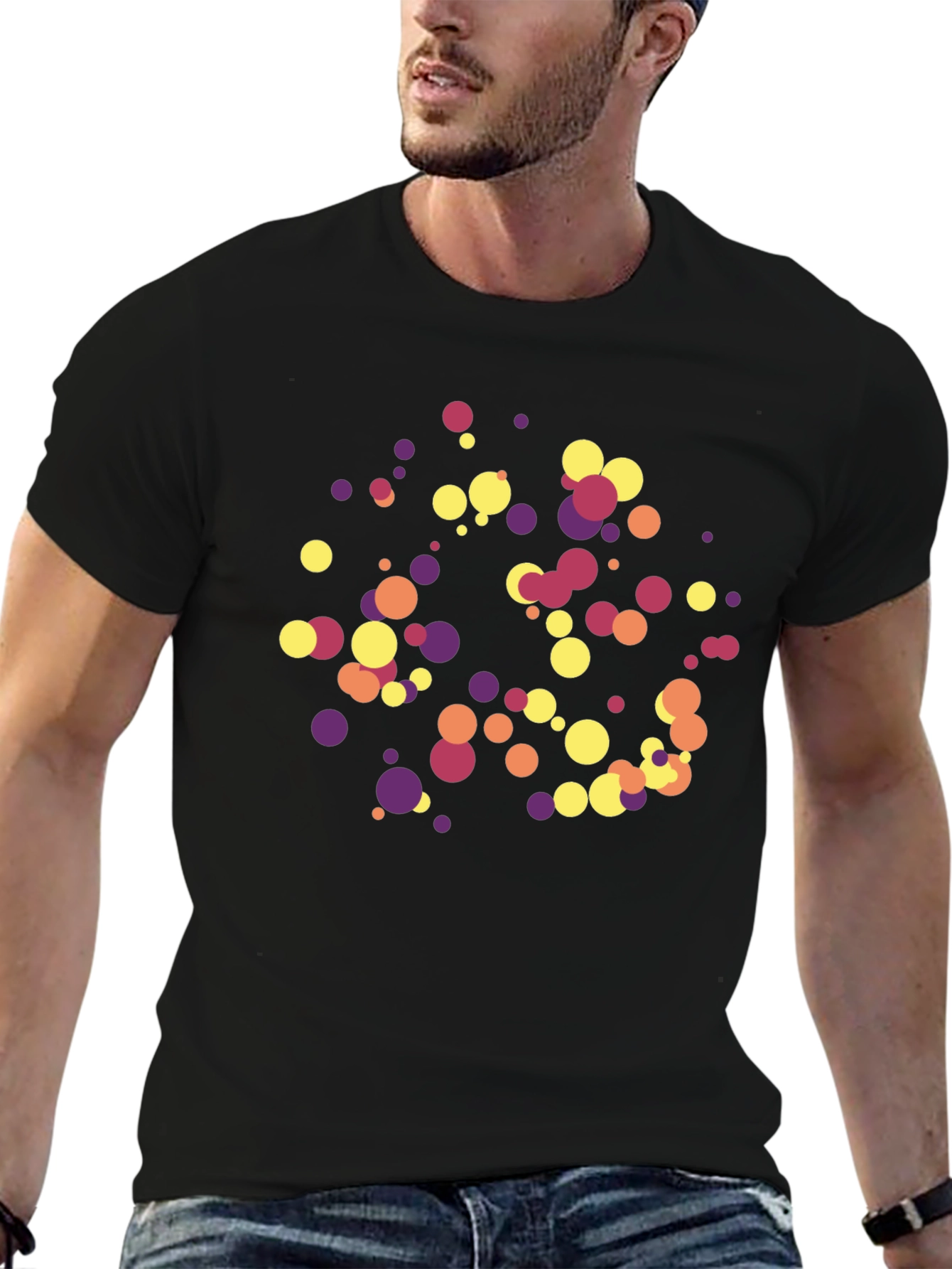 Abstract Dots Black T-Shirt