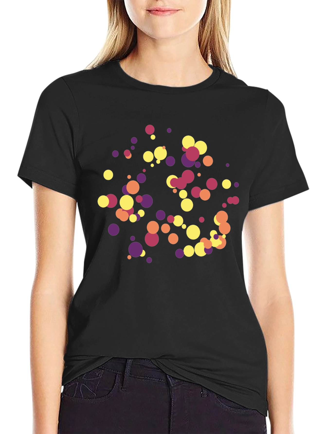 Abstract Dots Black T-Shirt