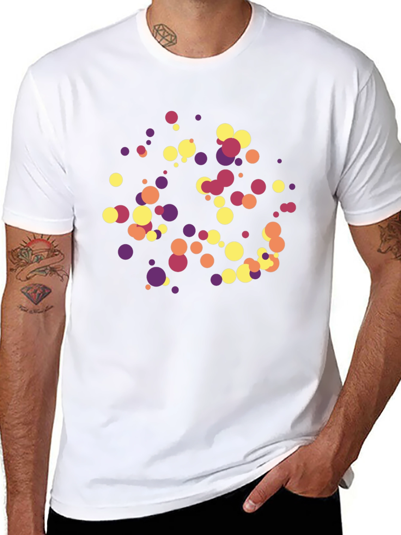 Abstract Dots Black T-Shirt