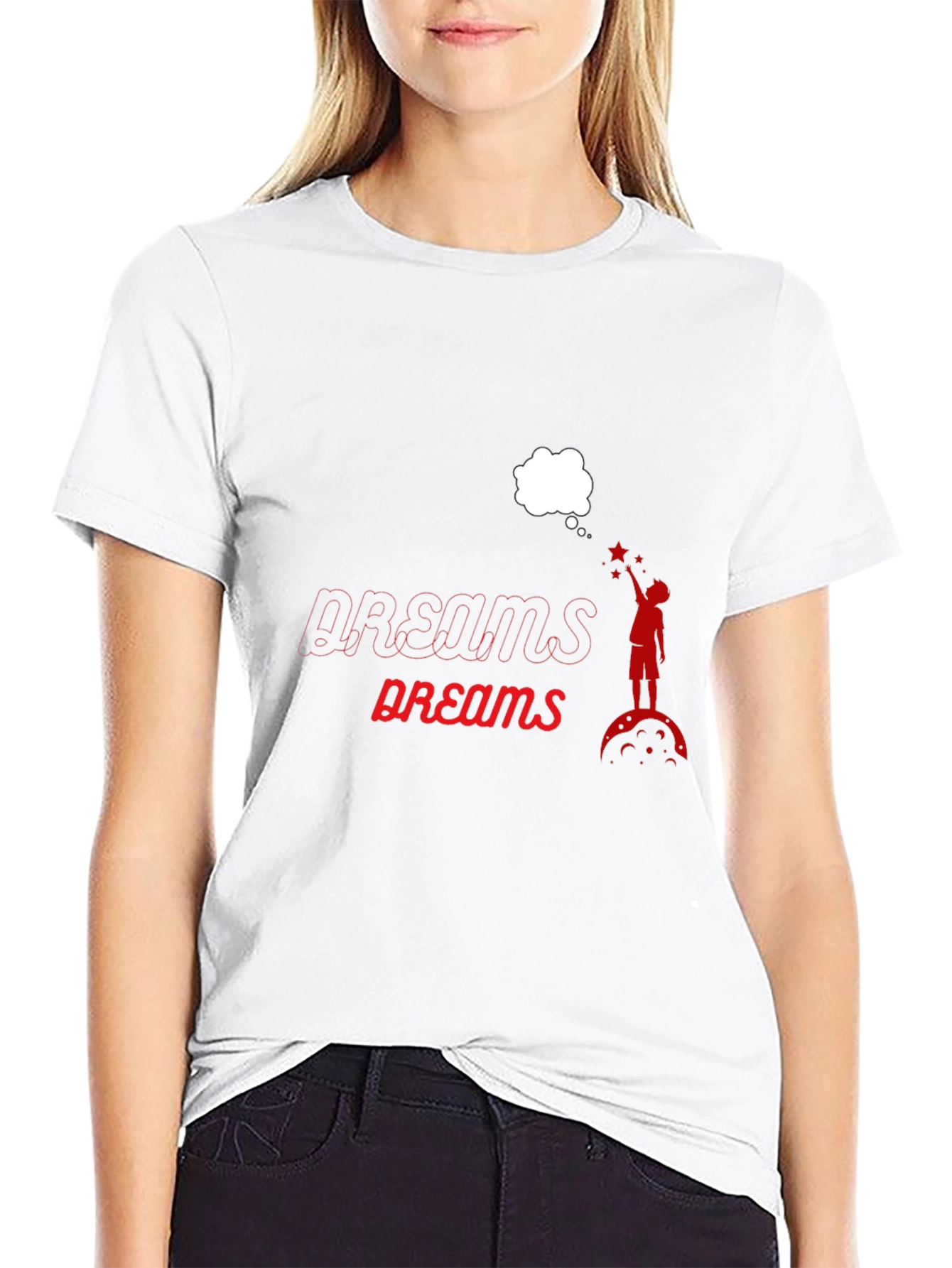 Dreams Graphic Print Black T-Shirt