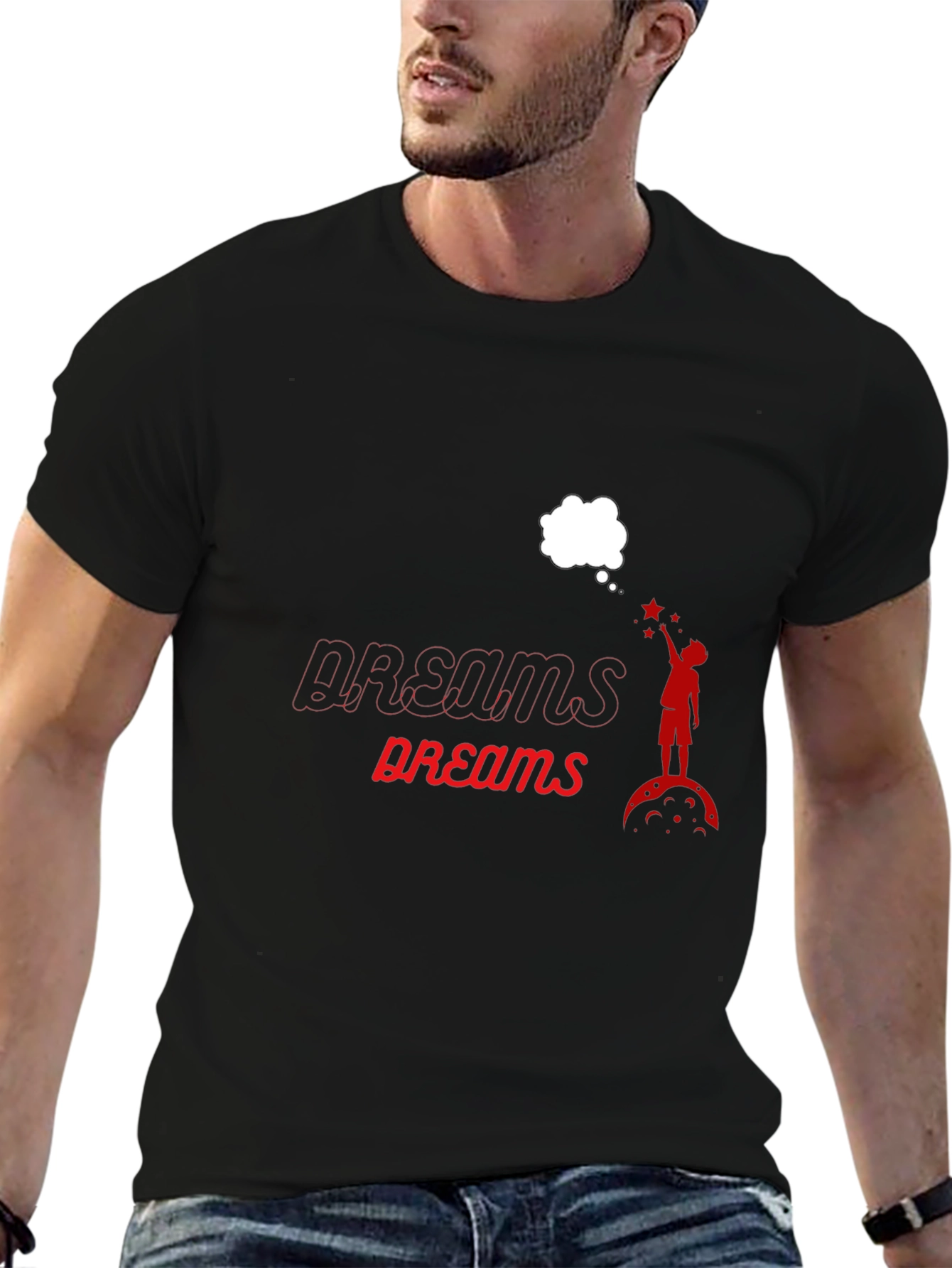 Dreams Graphic Print Black T-Shirt