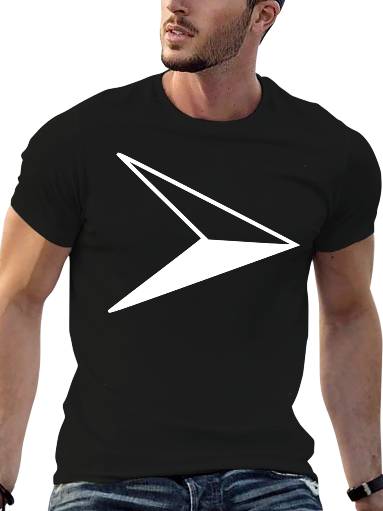 Modern Arrow Graphic Tee - Black