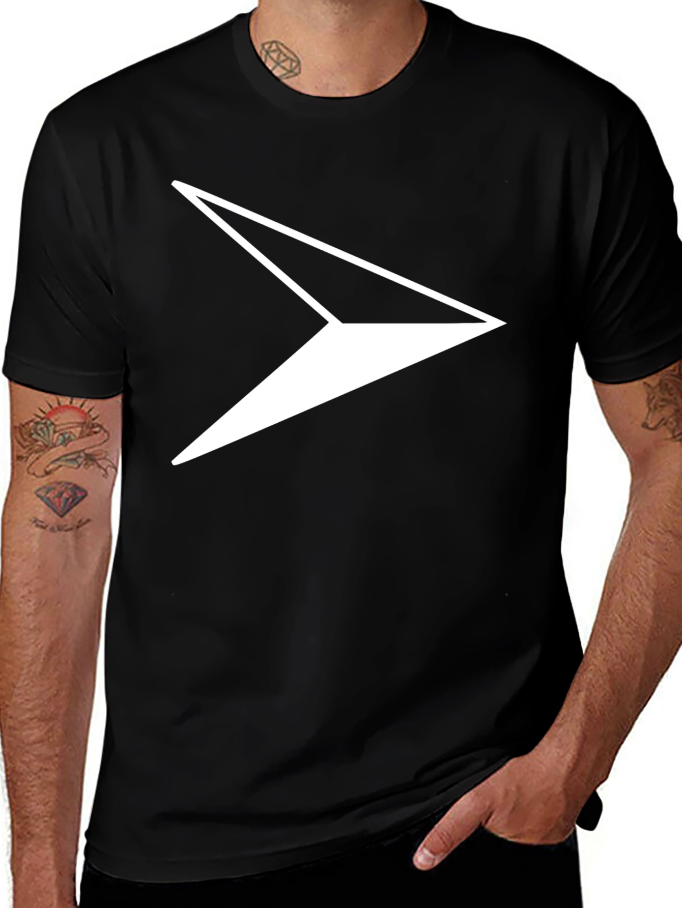 Modern Arrow Graphic Tee - Black