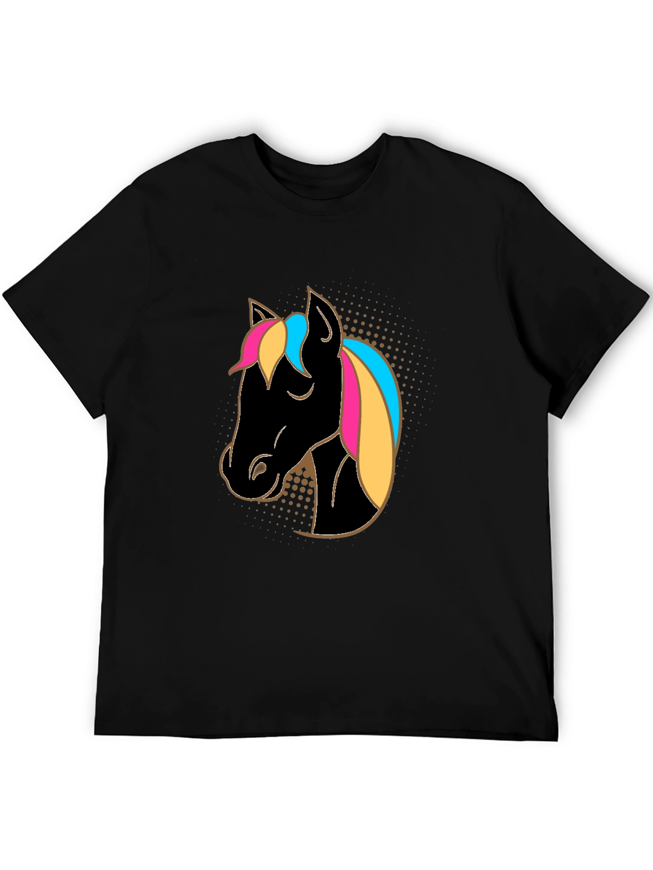 Horse Head Graphic Tee - Stylish Black Shirt