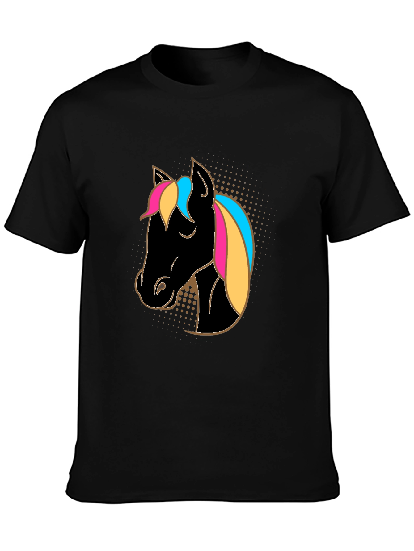 Horse Head Graphic Tee - Stylish Black Shirt