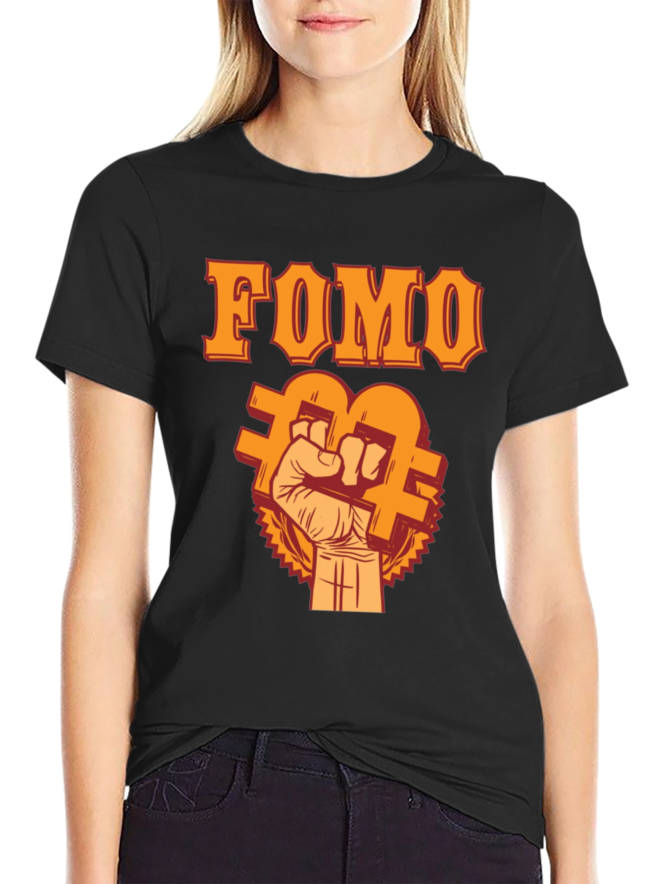FOMO Bitcoin Fist T-Shirt - Crypto Trader Apparel
