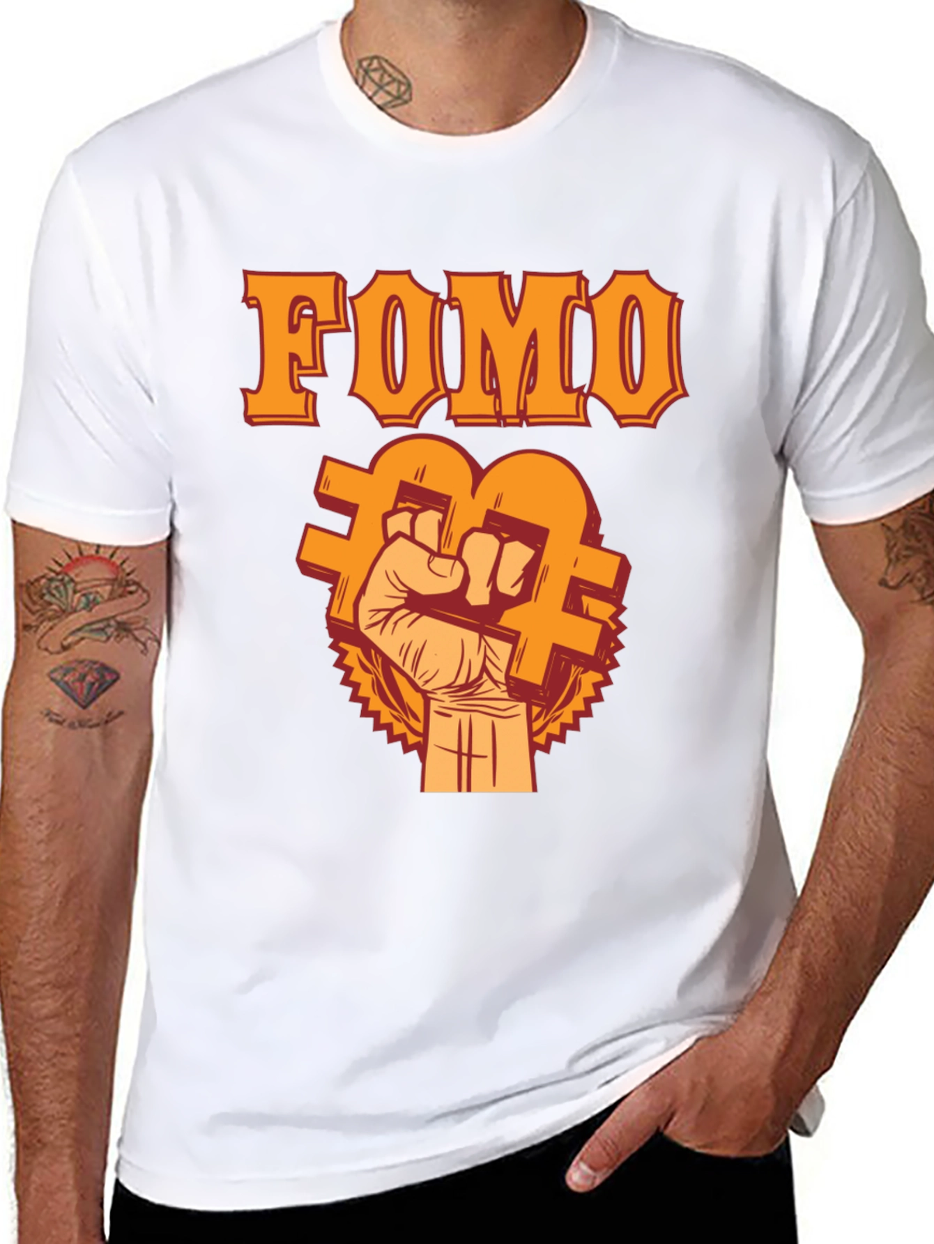 FOMO Bitcoin Fist T-Shirt - Crypto Trader Apparel