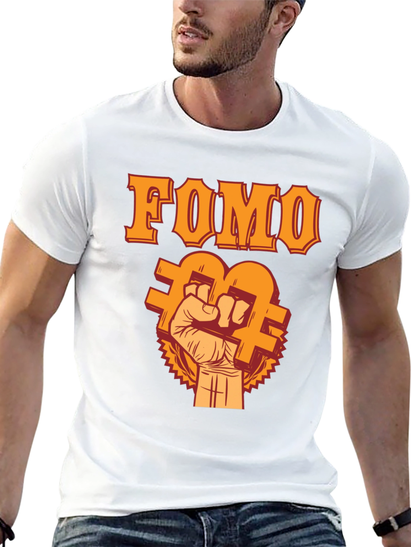 FOMO Bitcoin Fist T-Shirt - Crypto Trader Apparel