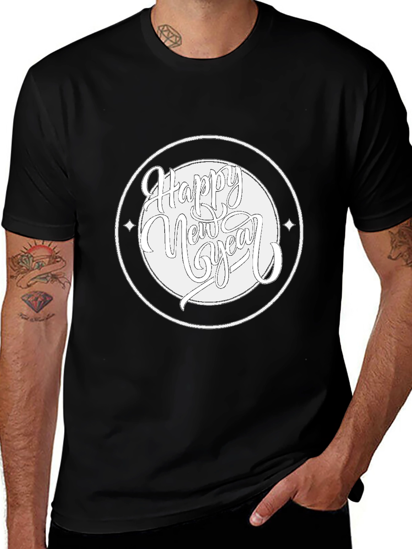 Happy New Year Black T-Shirt