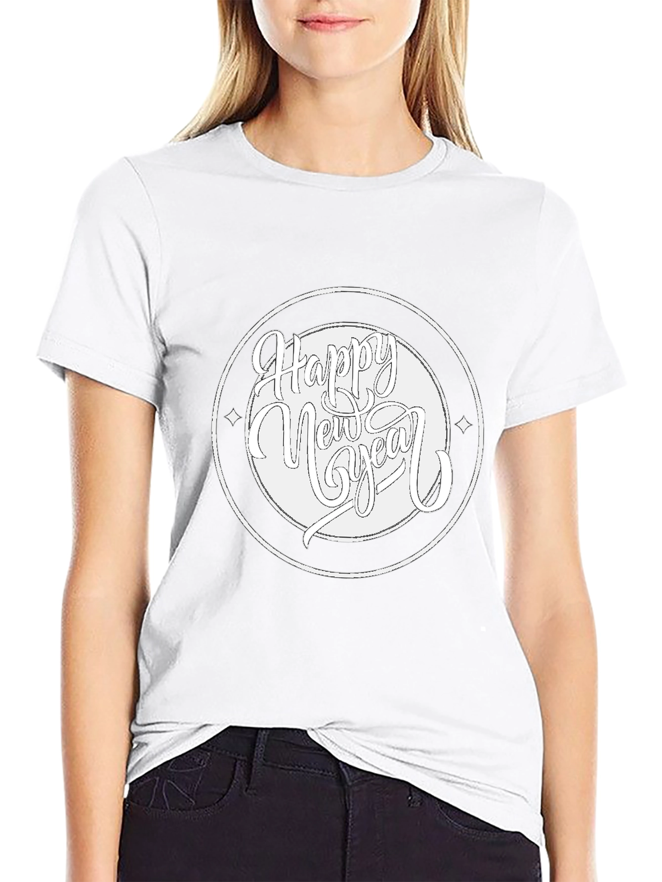 Happy New Year Black T-Shirt