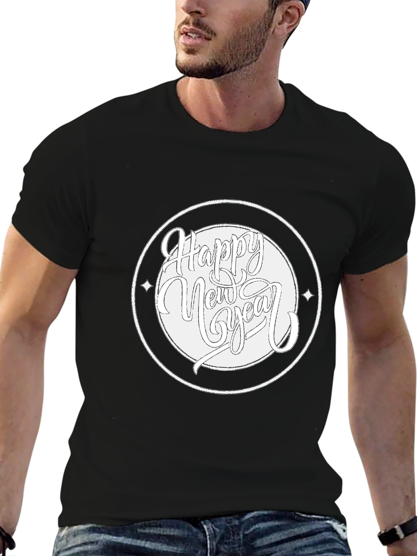 Happy New Year Black T-Shirt