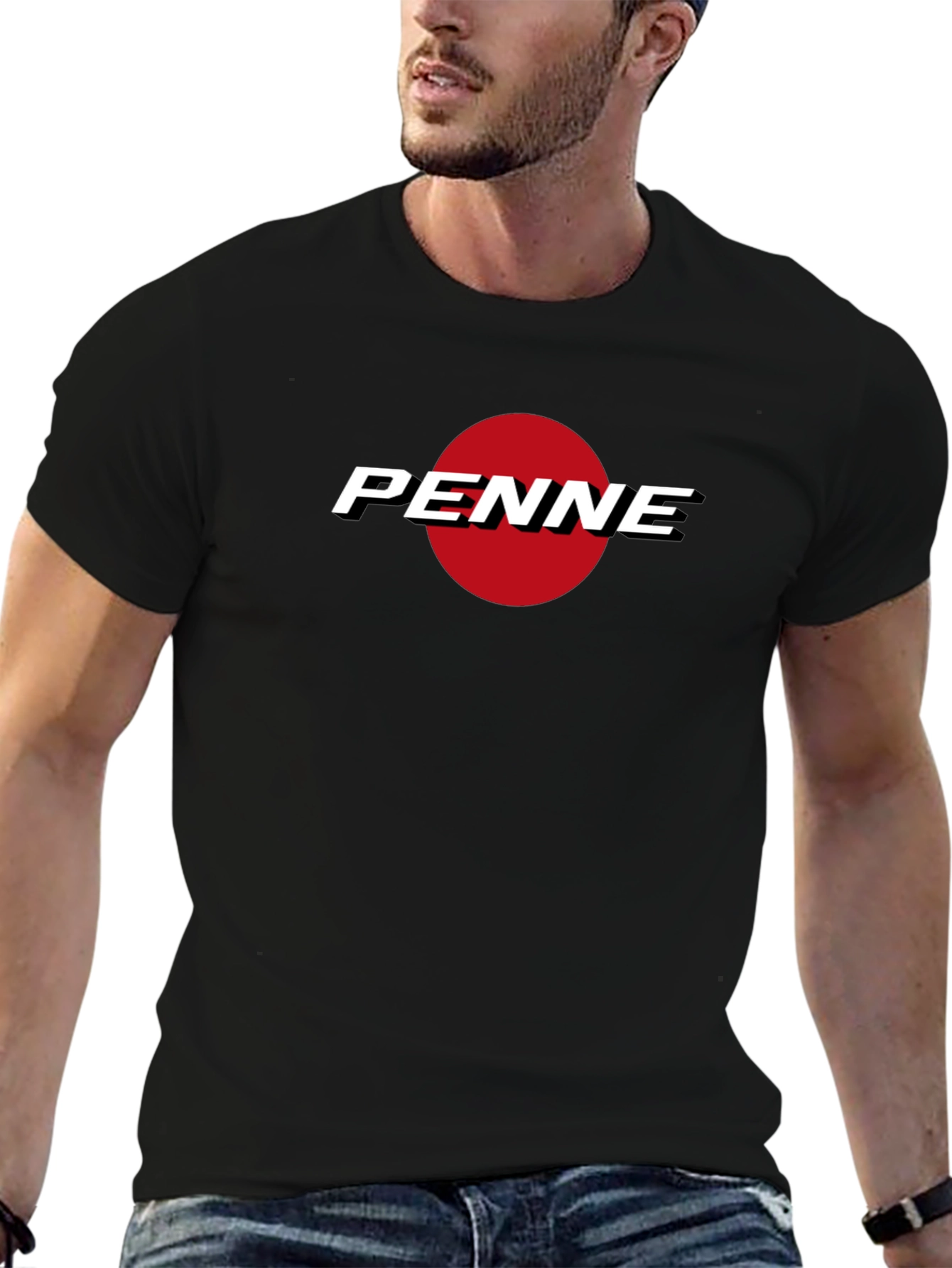 PENNE Graphic Tee - Black Cotton Blend