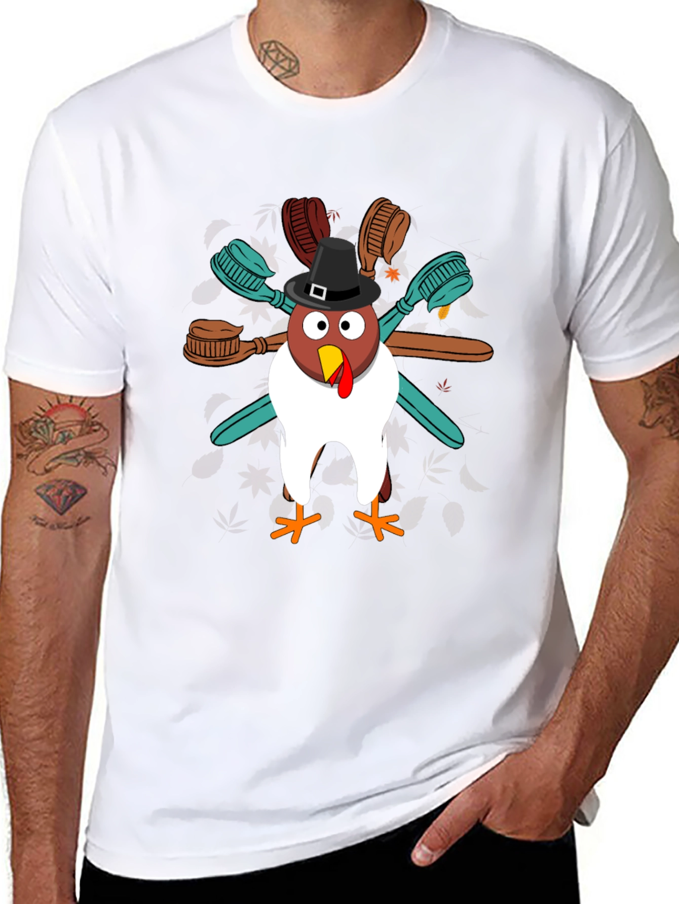 Thanksgiving Toothbrush Turkey T-Shirt